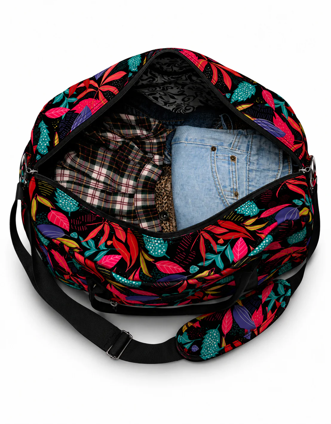 Fashion 50cm Medium Tote Bag - Black Tropical - Image 3