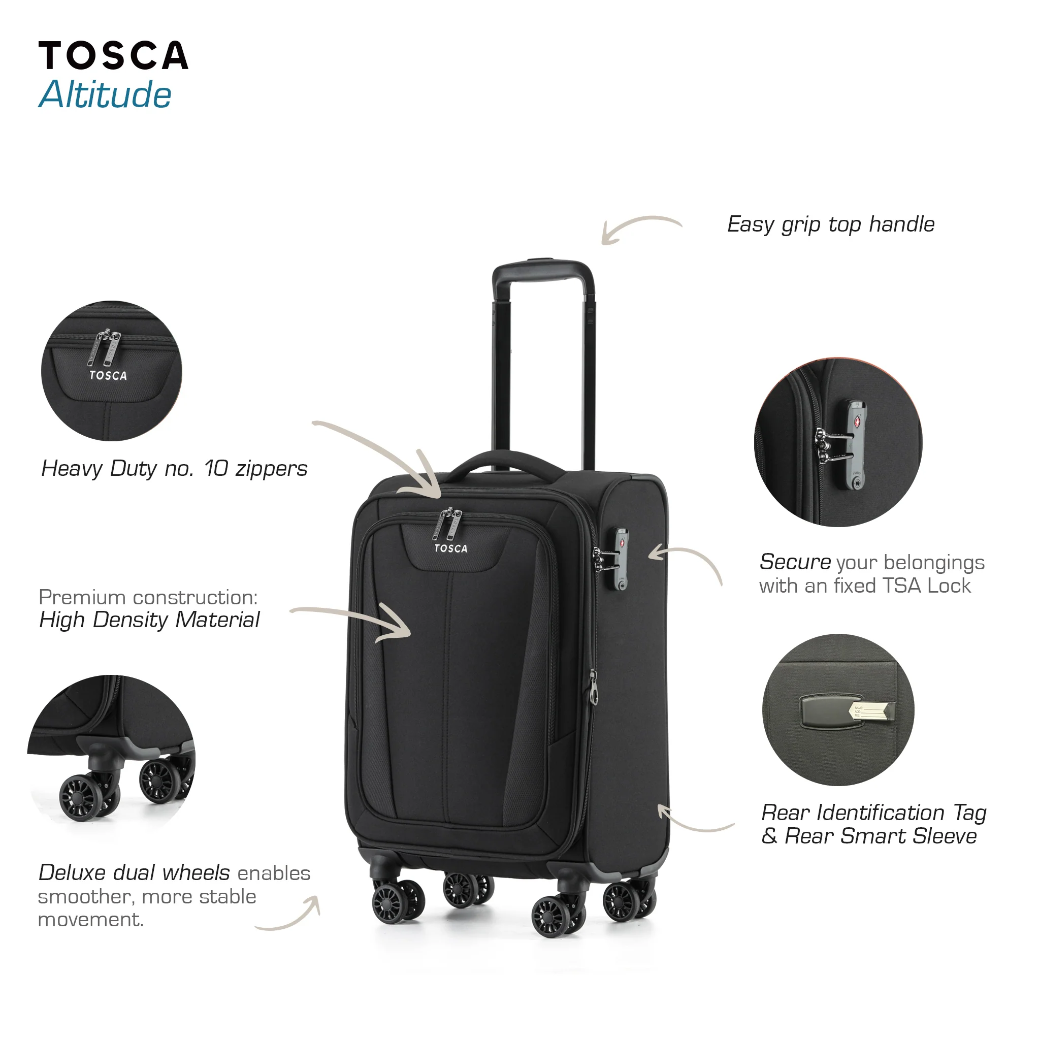 Altitude 55cm Small Soft Carry On - Black - Image 4