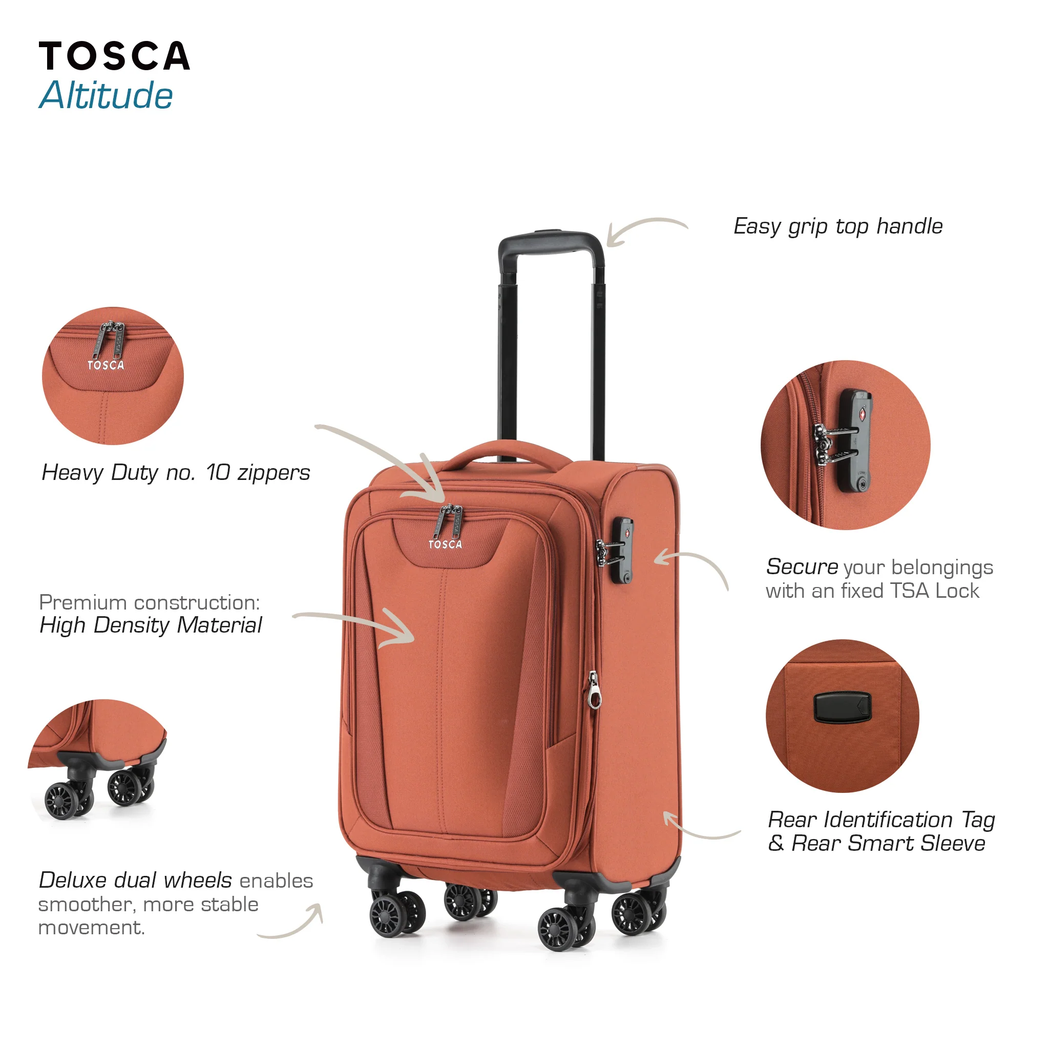 Altitude 55cm Small Soft Carry On - Rust - Image 4