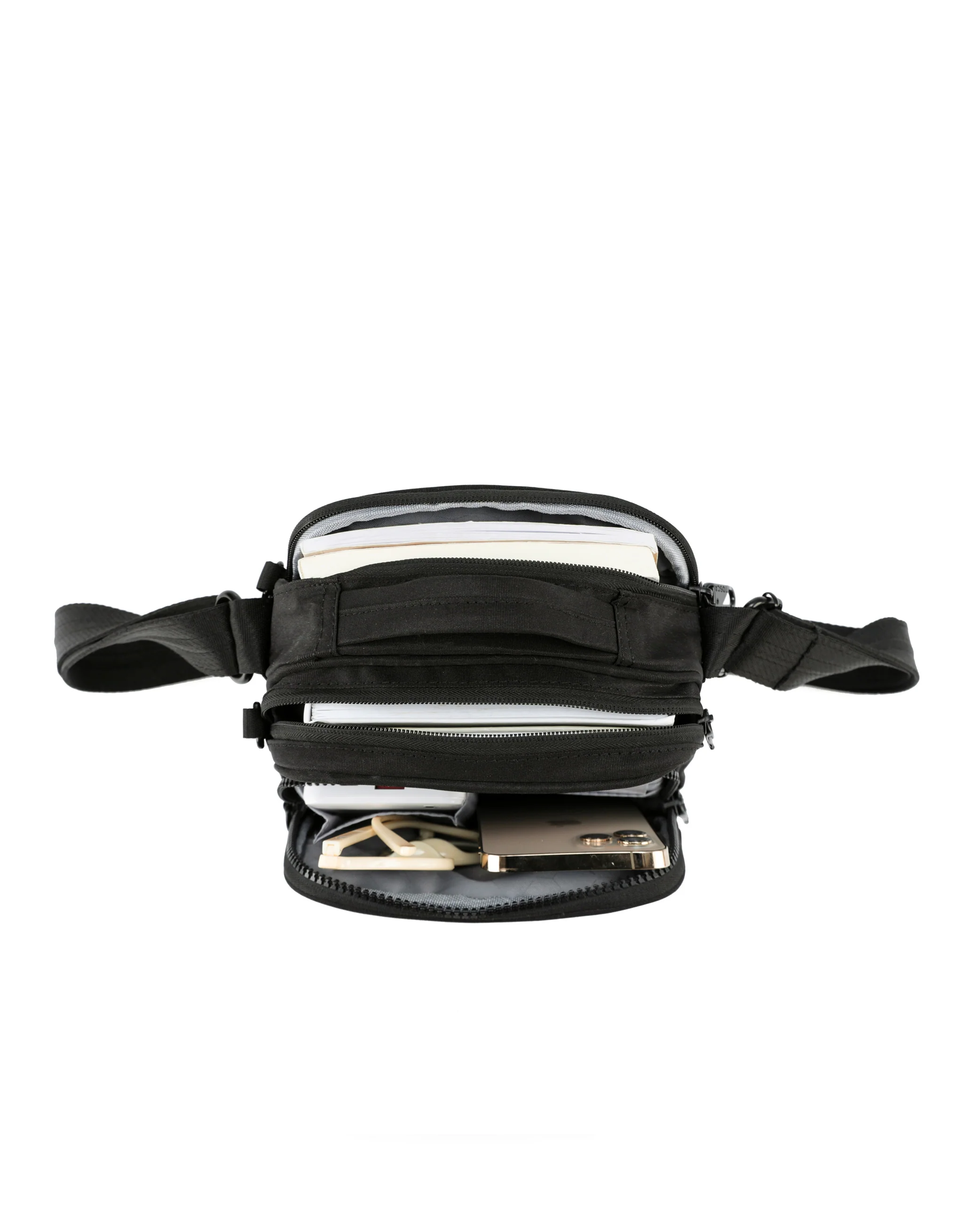 Anti-Theft Shoulder Bag with Handle - Black - Image 3