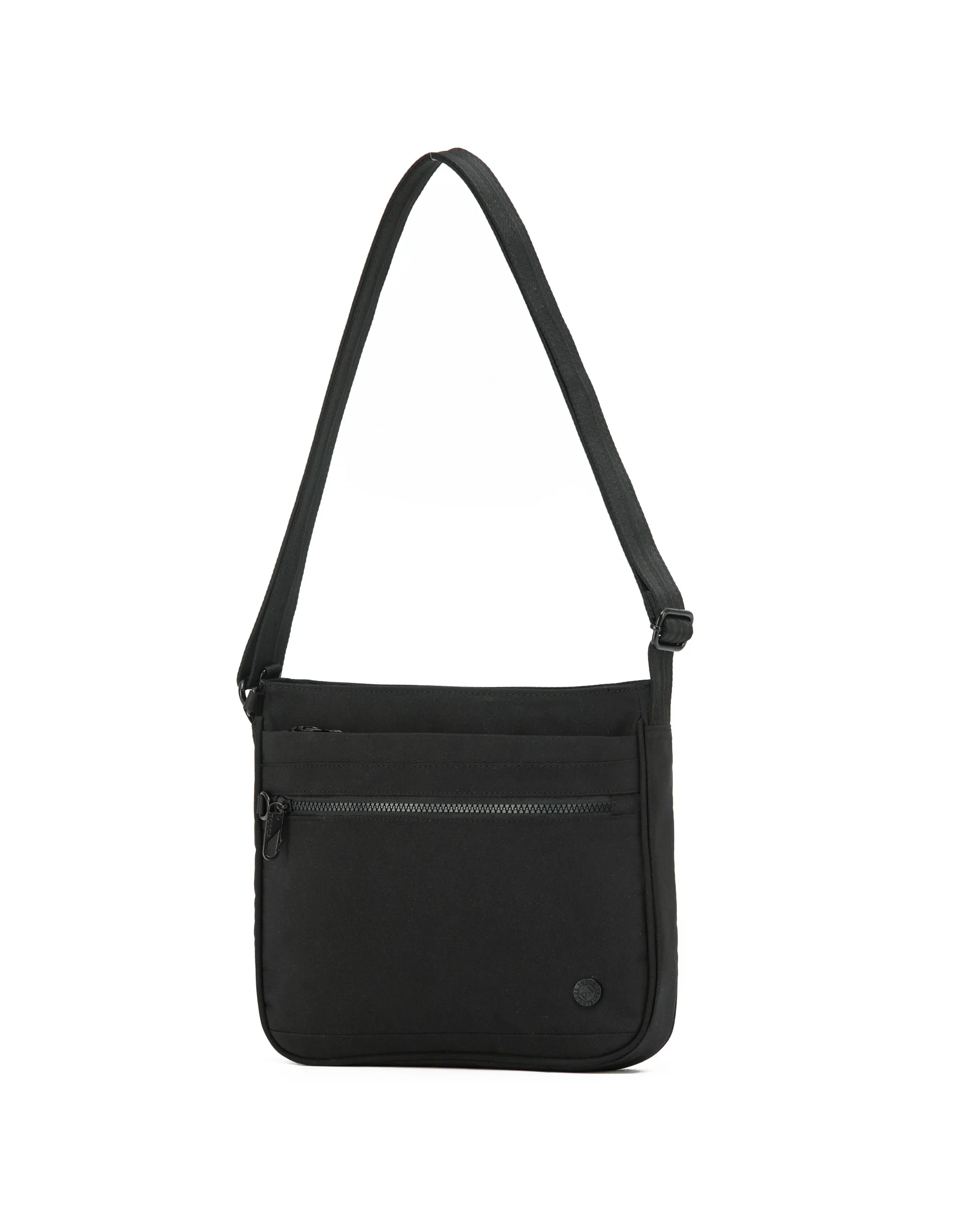 Anti-Theft Square Large Shoulder Bag with Handle - Black