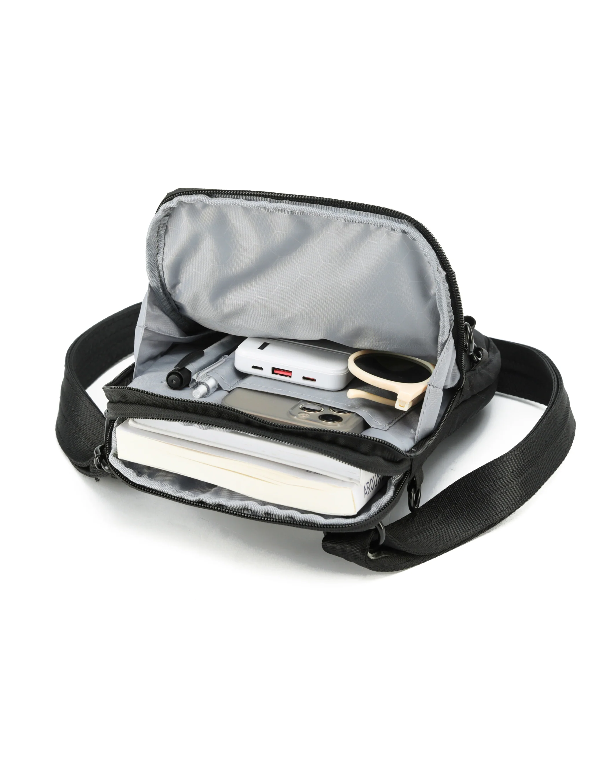 Anti-Theft Cross Body Shoulder Bag - Black - Image 3