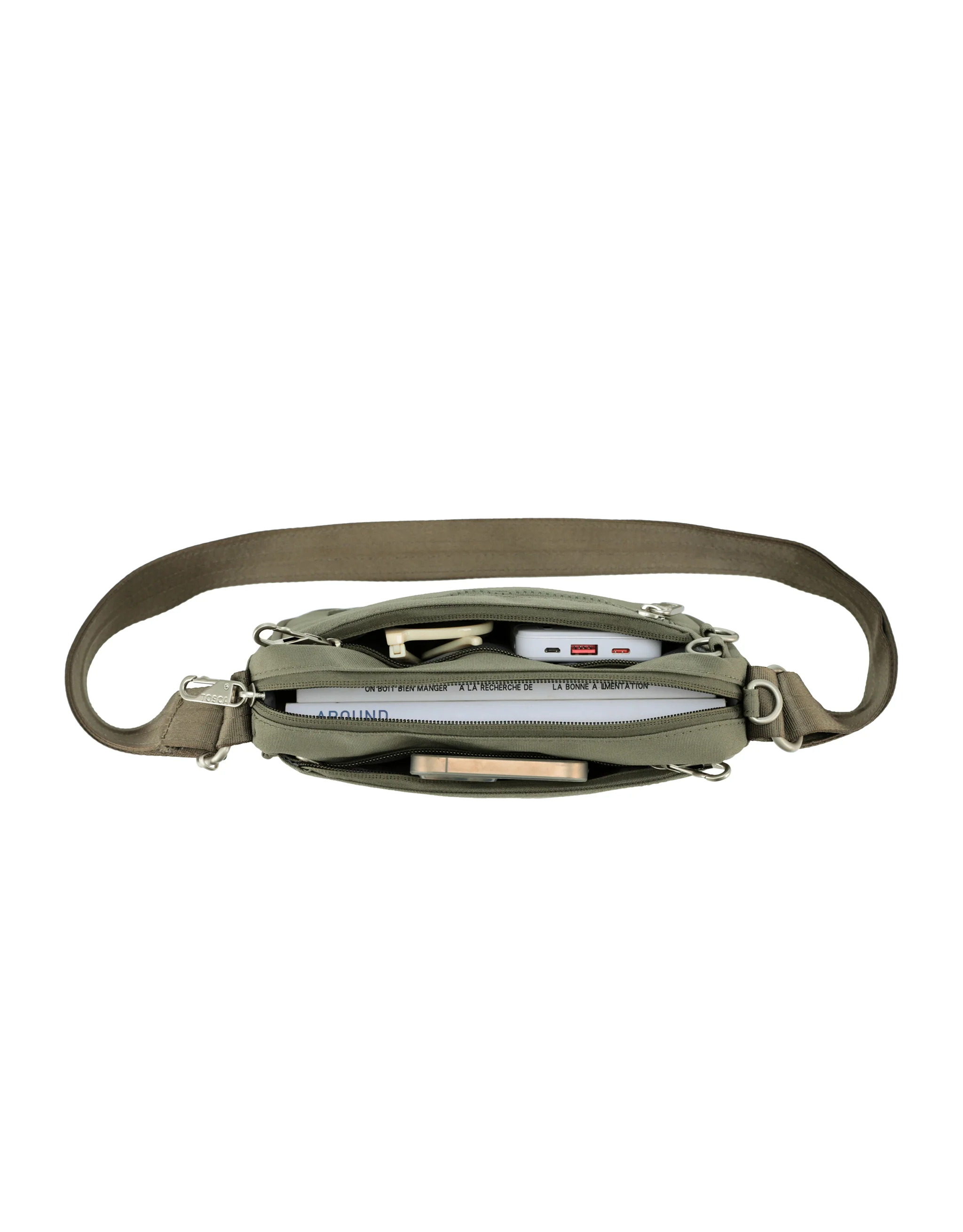 Anti-Theft Cross Body Shoulder Bag - Khaki - Image 3