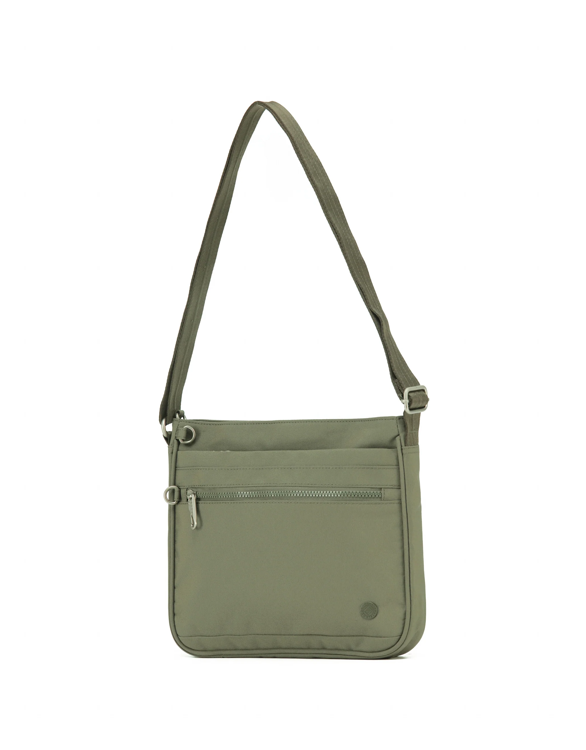 Anti-Theft Square Large Shoulder Bag with Handle - Khaki