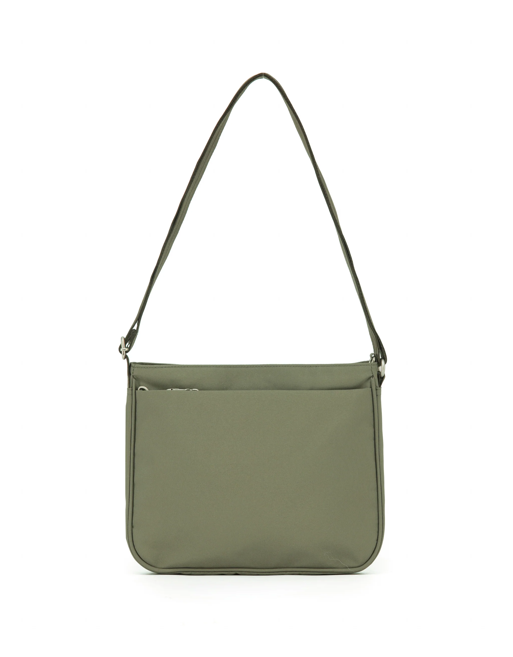 Anti-Theft Square Large Shoulder Bag with Handle - Khaki - Image 2