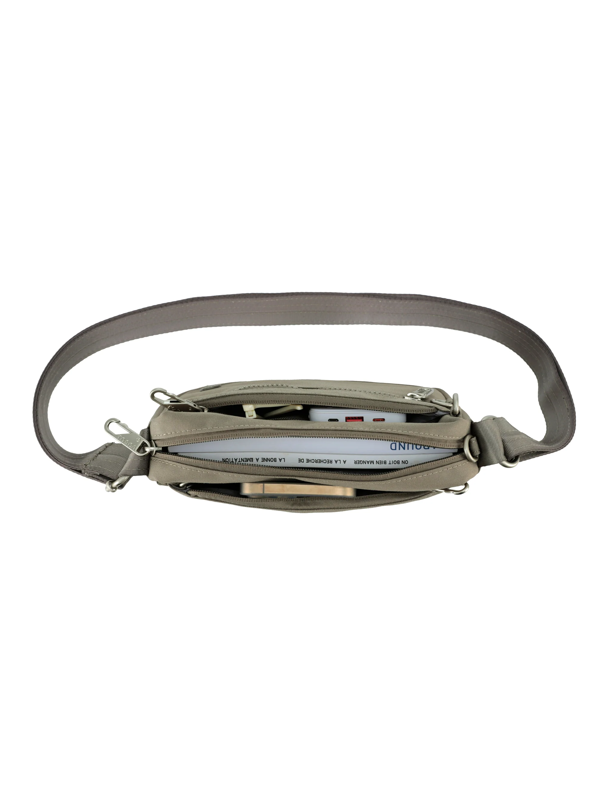 Anti-Theft Cross Body Shoulder Bag - Taupe - Image 3