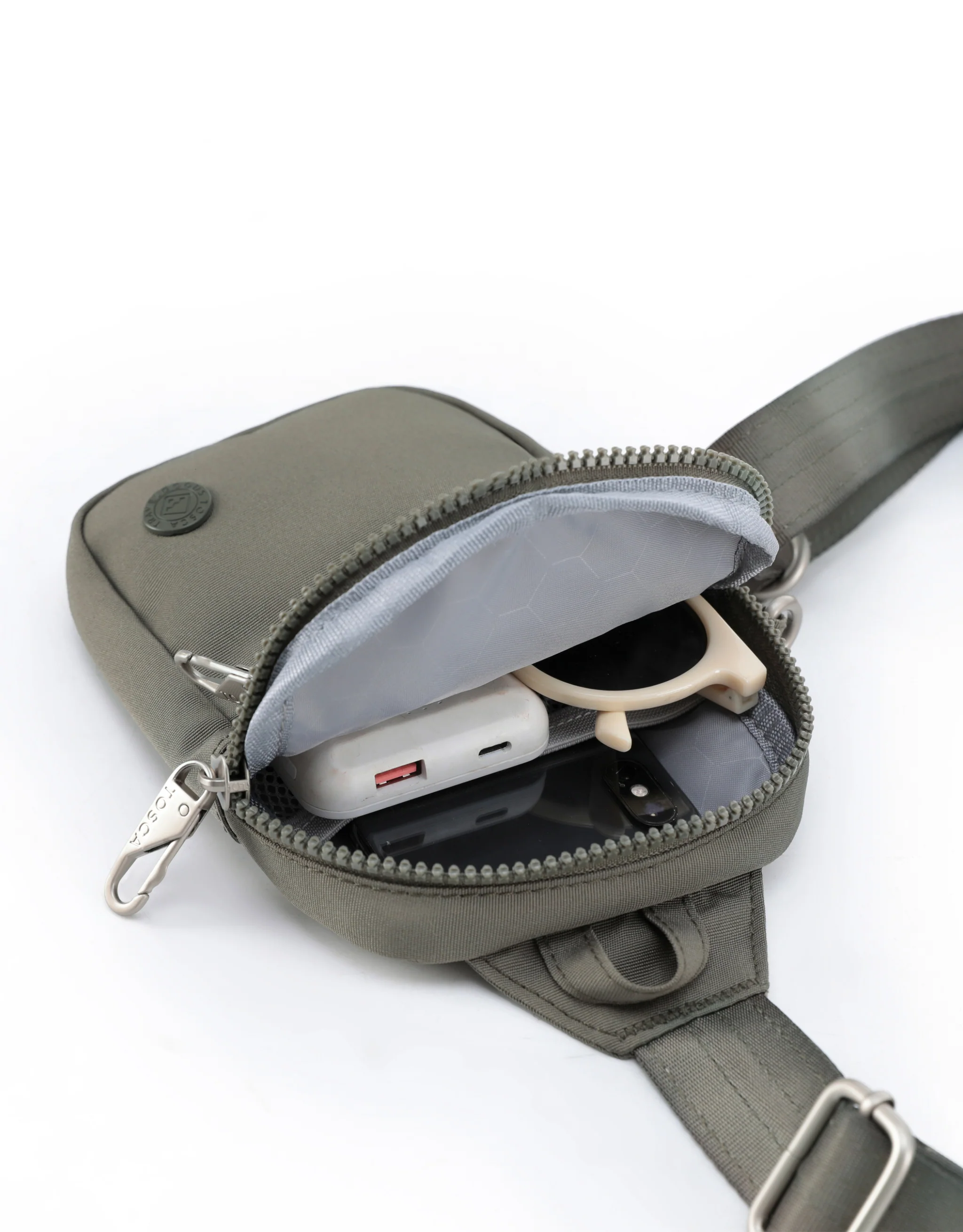Anti Theft Small Slinger Bag - Khaki - Image 3