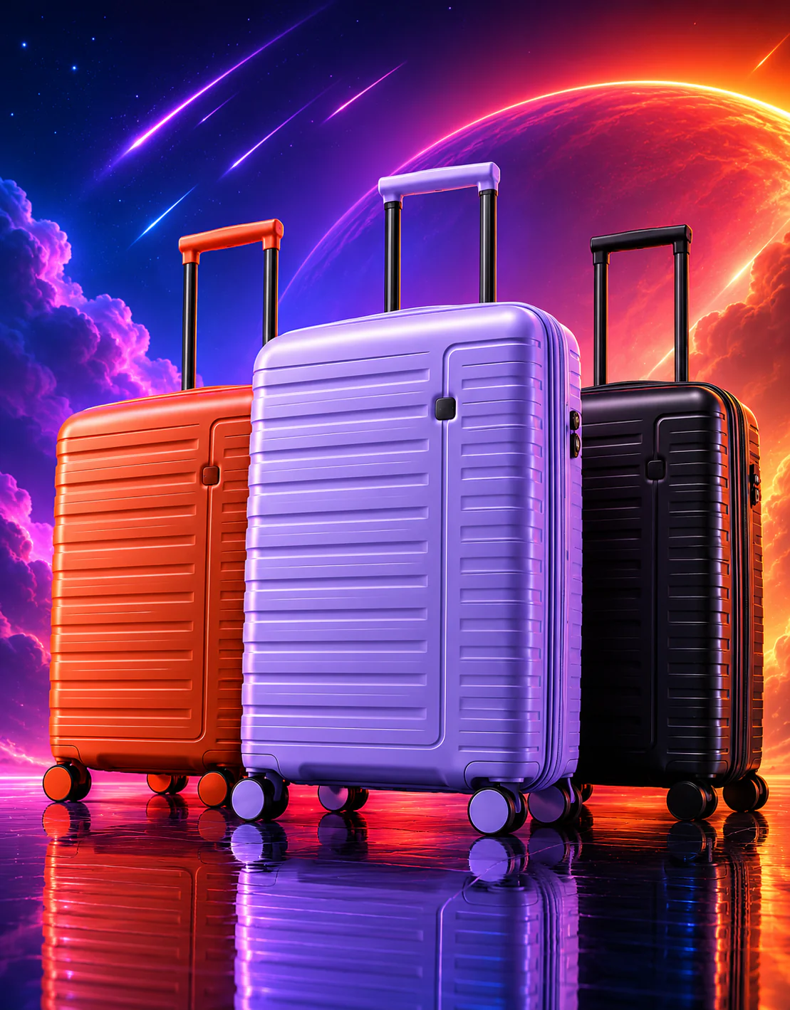 Aus Luggage Astro 65cm Medium Hard Suitcase - Light Purple - Image 7