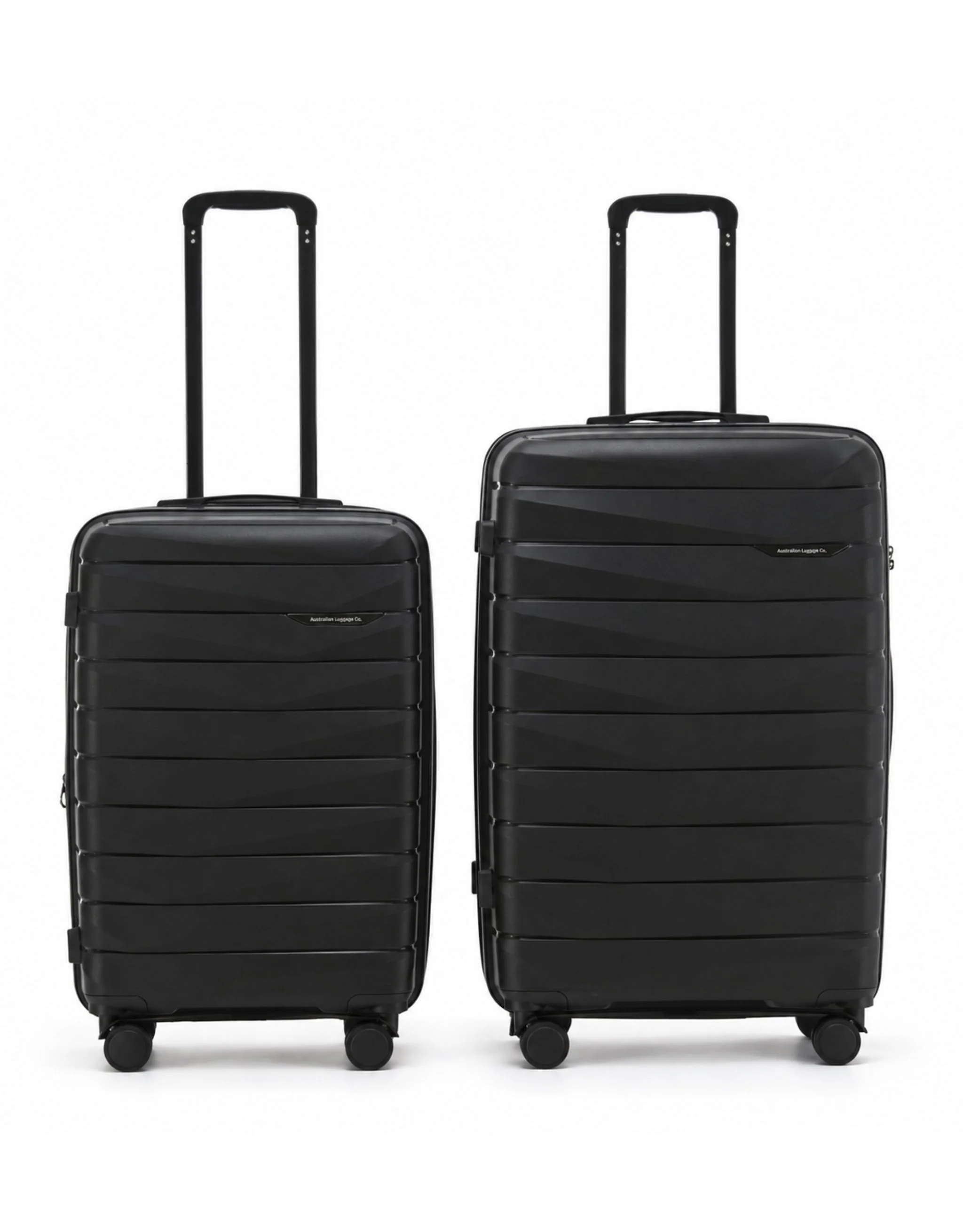 Aus Luggage Pilot Hard Suitcase 2 Piece Set - Black