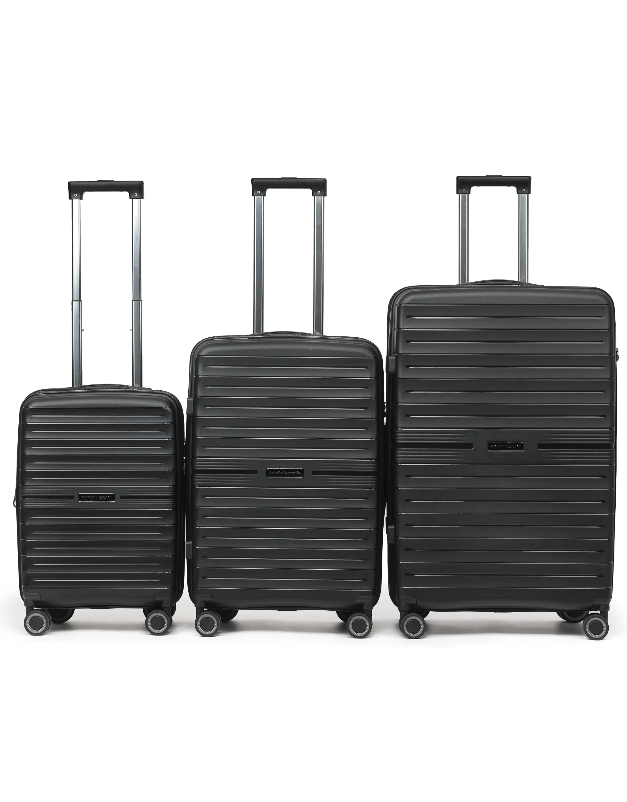 Aus Luggage Voyager Hard Suitcase 3 Piece Set - Black - Image 2