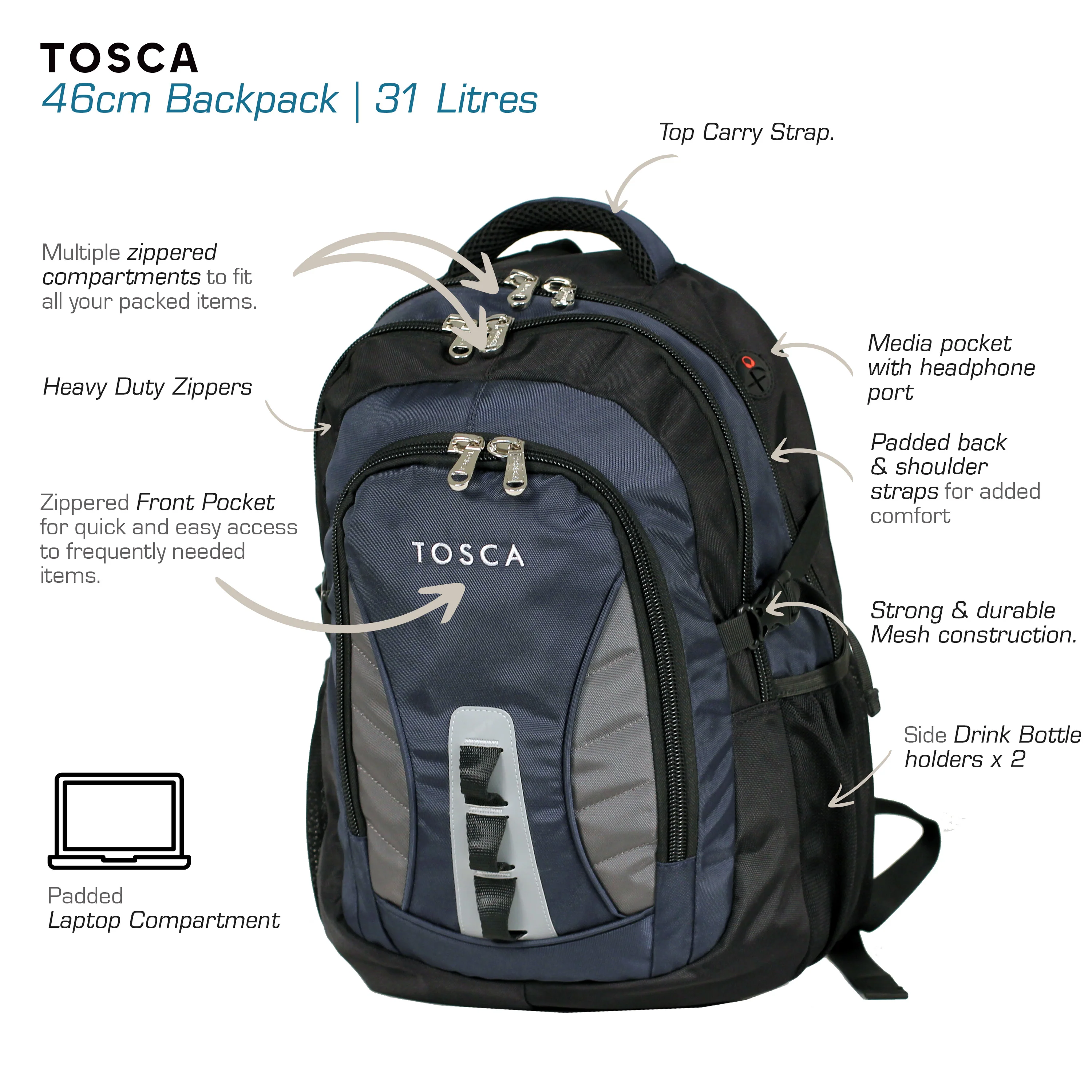 Backpack - Blue/Grey - Image 3