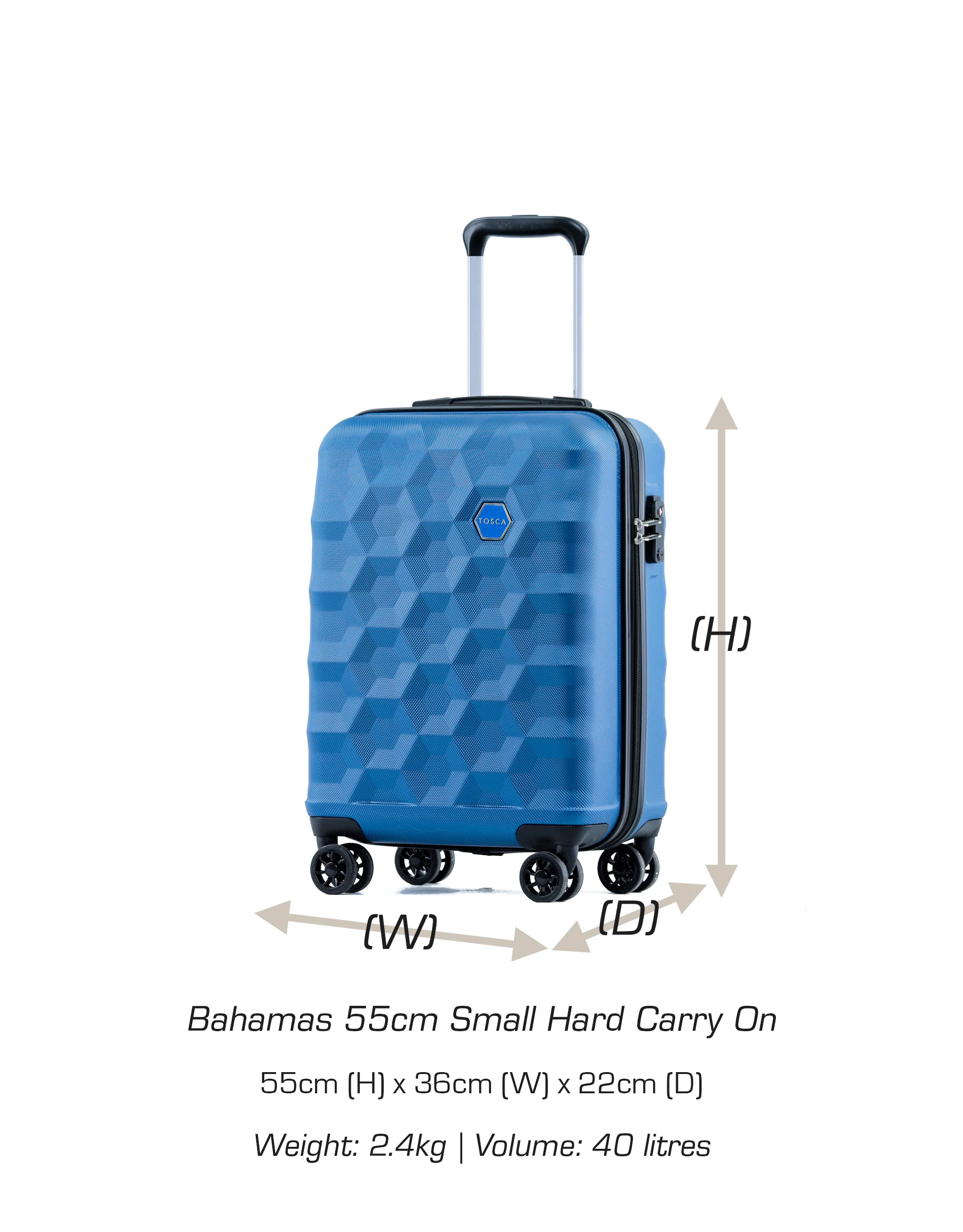 Bahamas 55cm Small Hard Carry On - Blue - Image 5