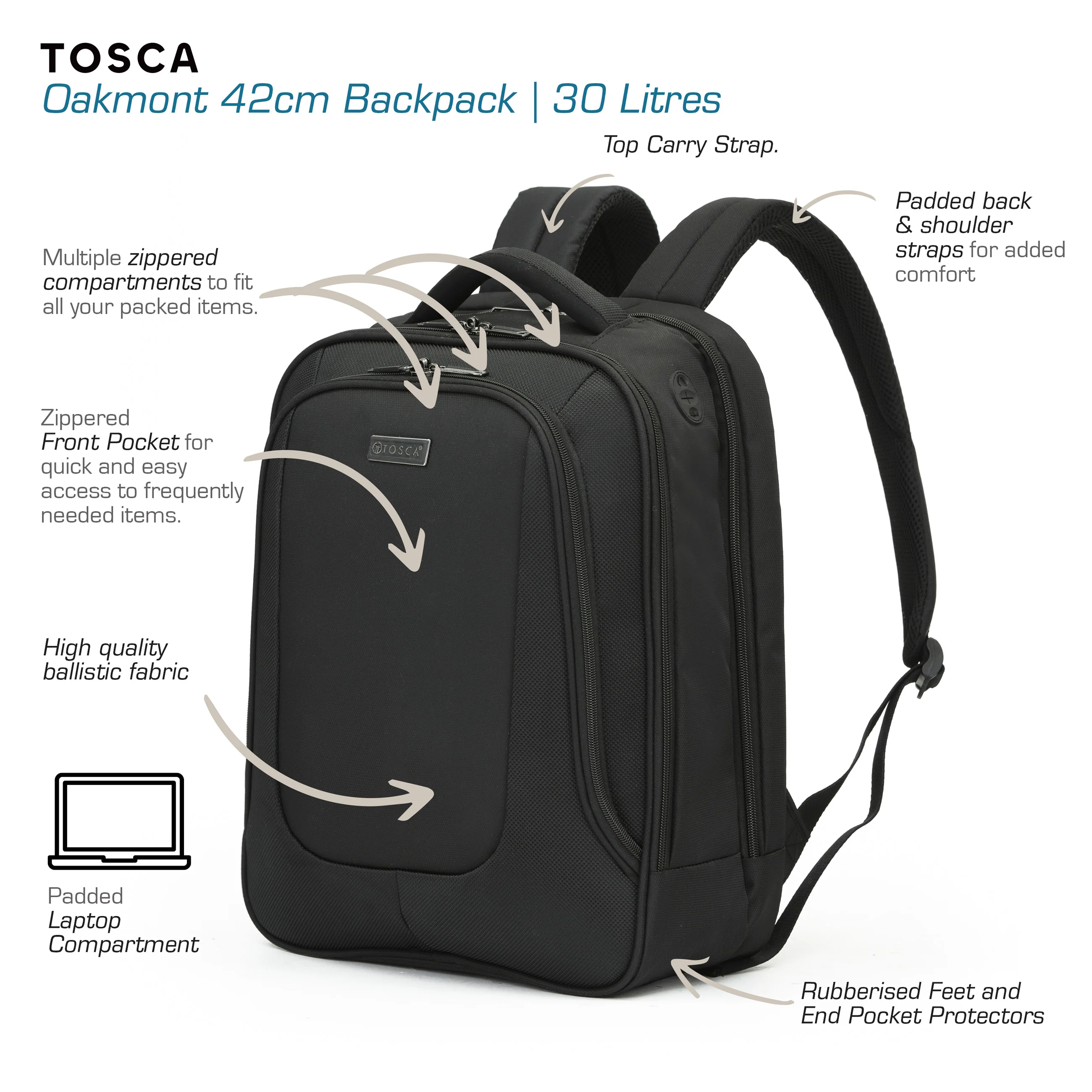 Oakmont Business Backpack - Black - Image 4