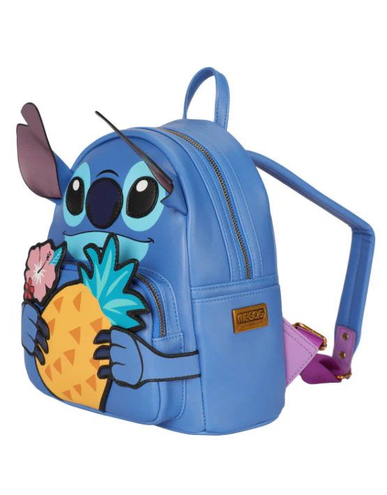 Casual Fashion PU Stitch Backpack - Blue - Image 3