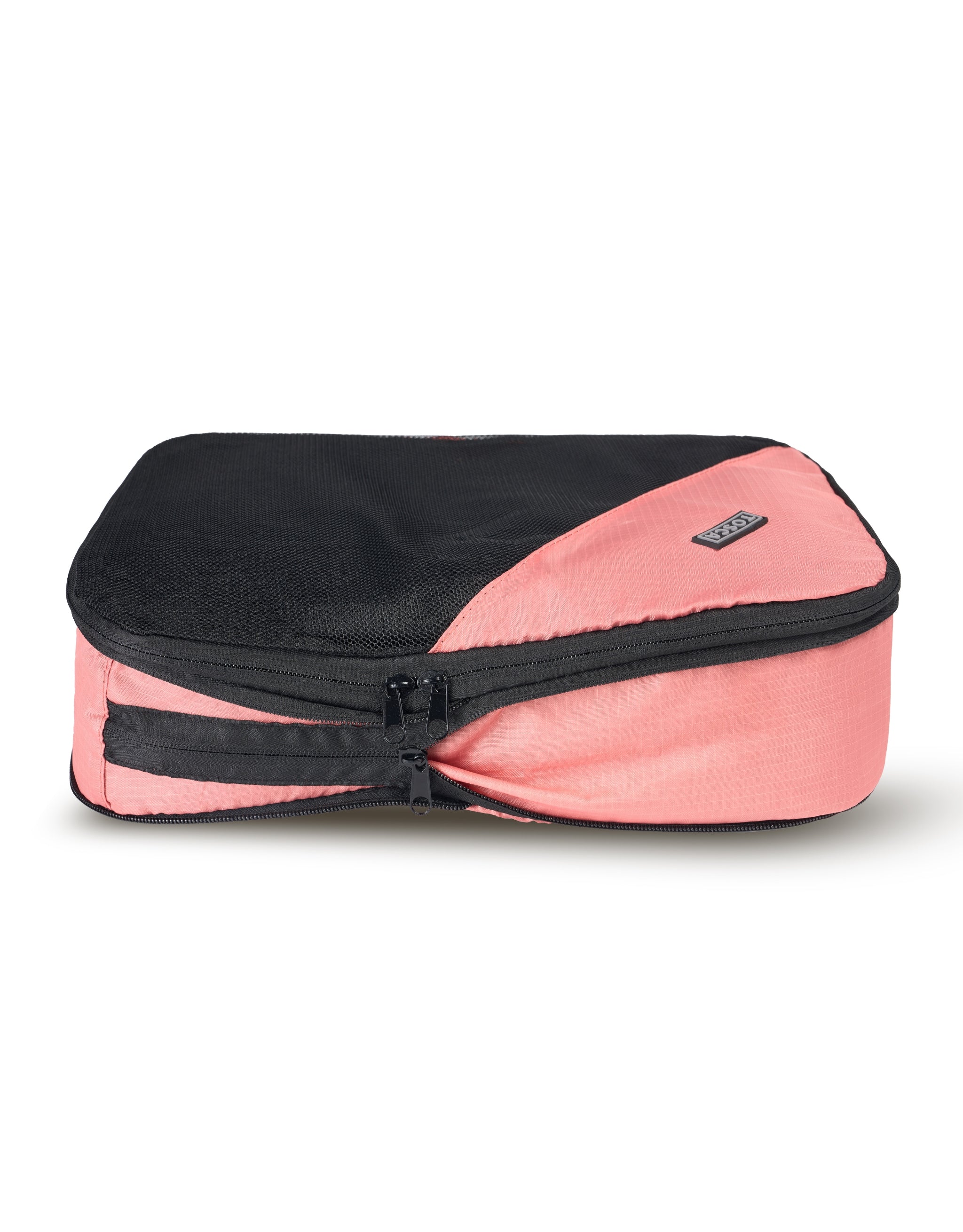 Small Compression Packing Cube Pack (x2) Coral / Black - Image 3