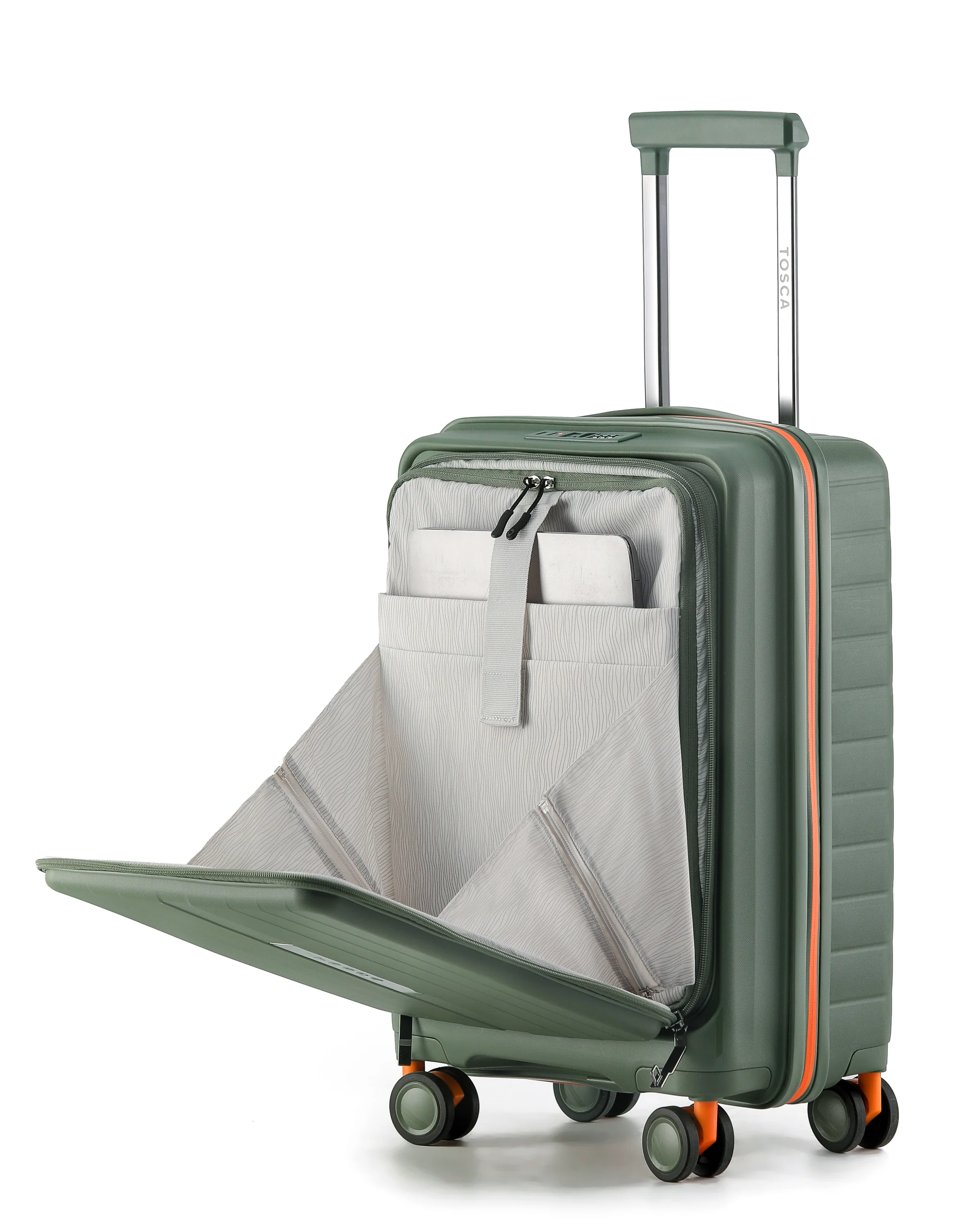 Cruiser 53cm Small Front Opening Hard Suitcase Carry On - Khaki - Image 3
