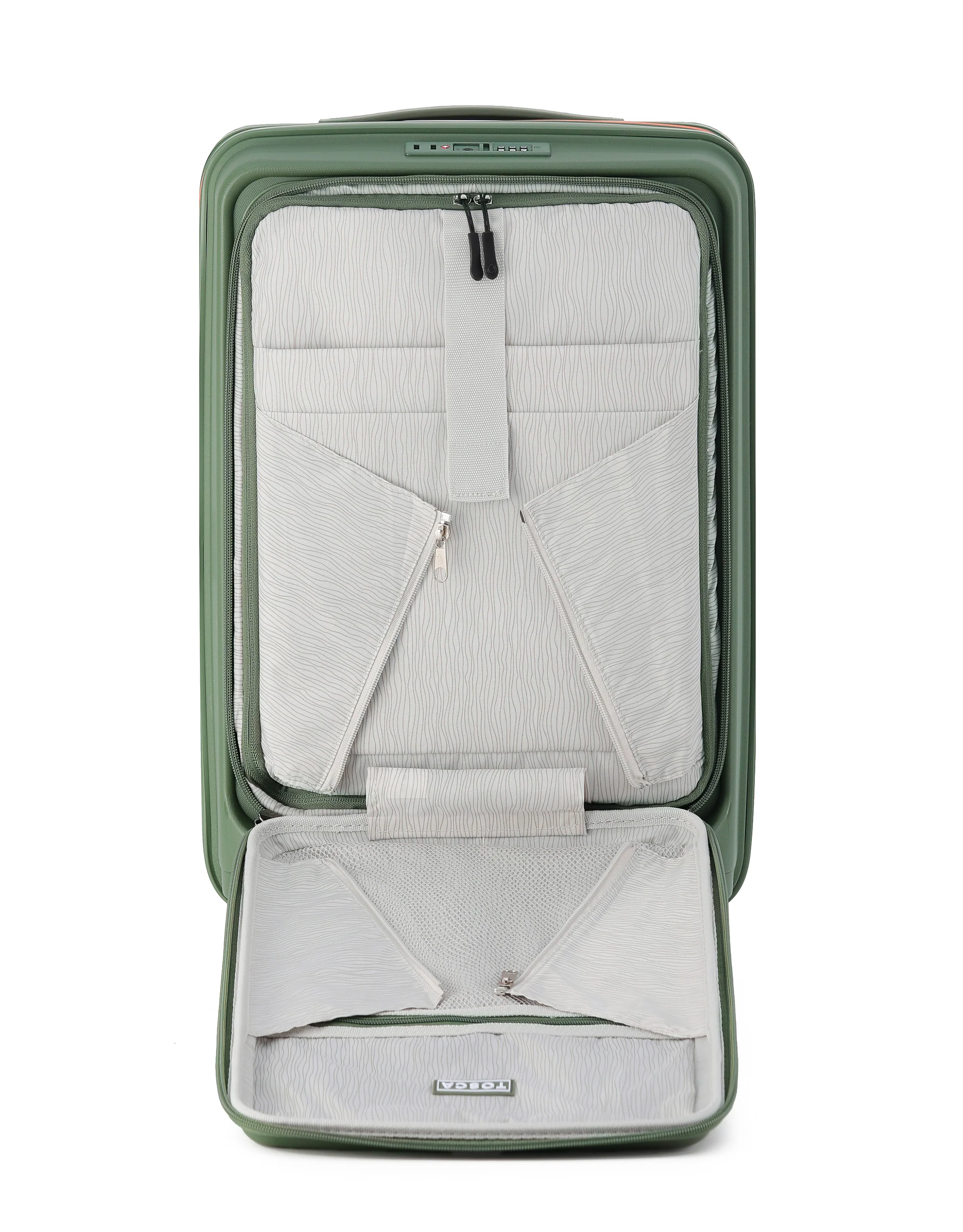 Cruiser 53cm Small Front Opening Hard Suitcase Carry On - Khaki - Image 5