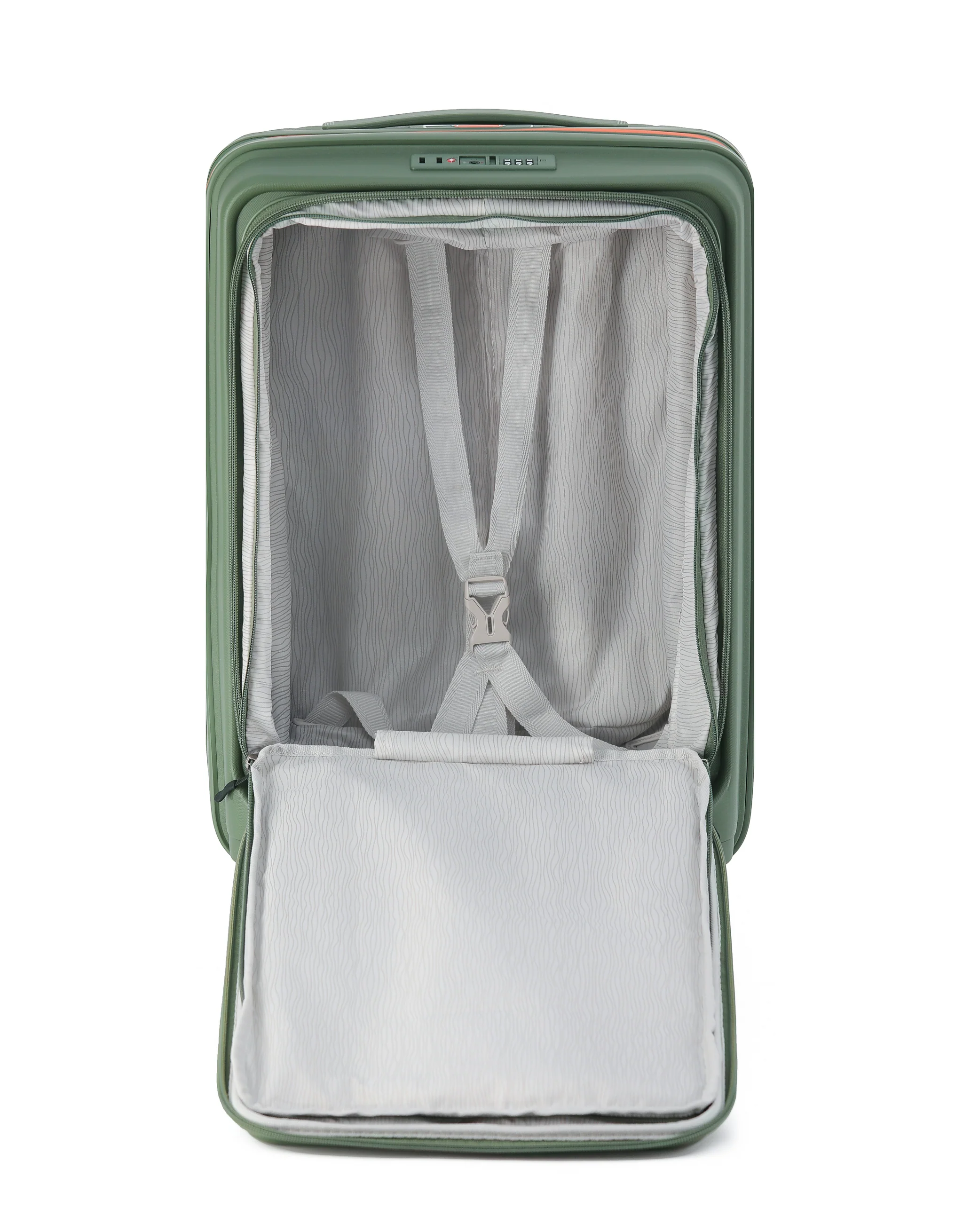 Cruiser 53cm Small Front Opening Hard Suitcase Carry On - Khaki - Image 6
