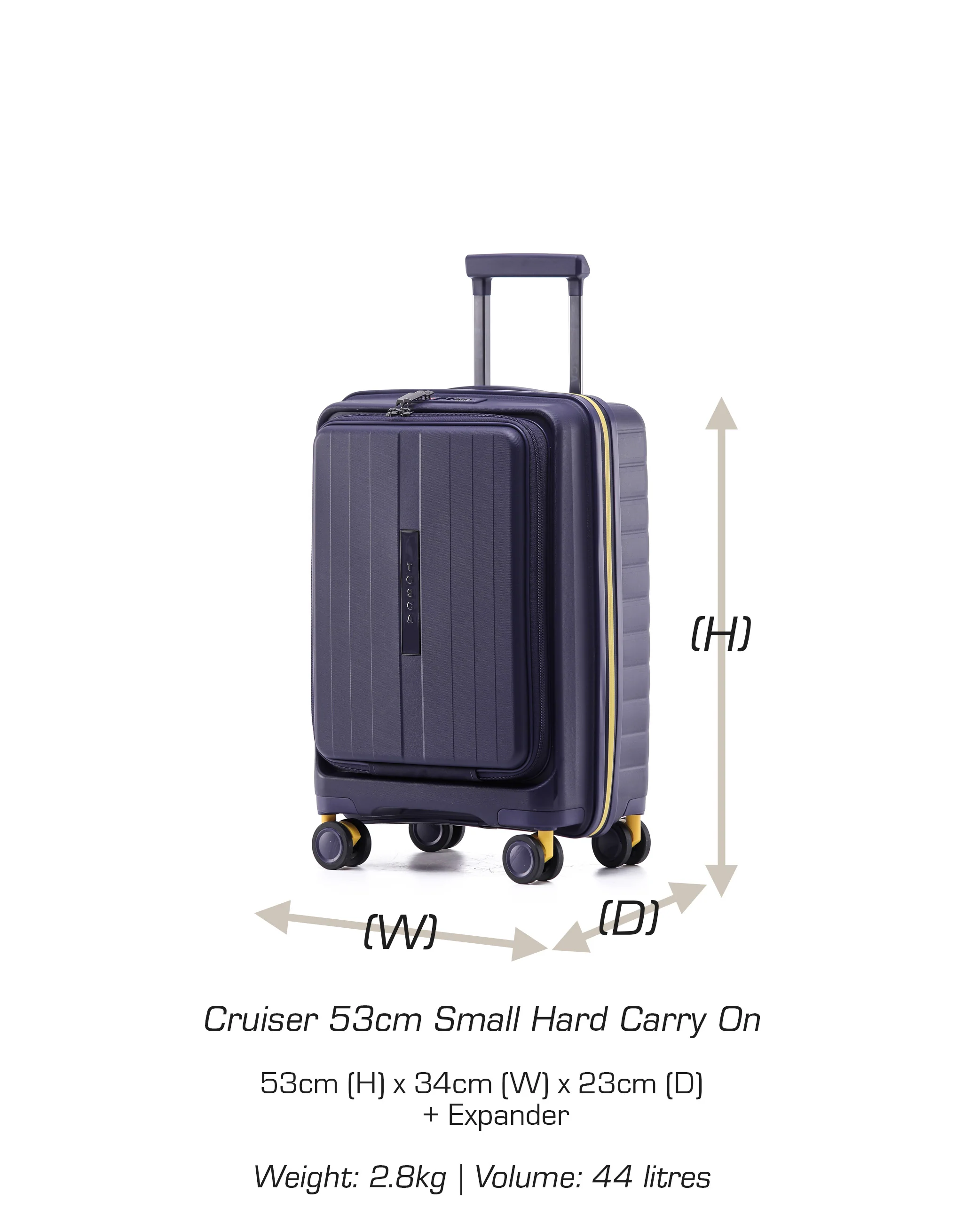 Cruiser 53cm Small Front Opening Hard Suitcase Carry On - Purple - Image 8