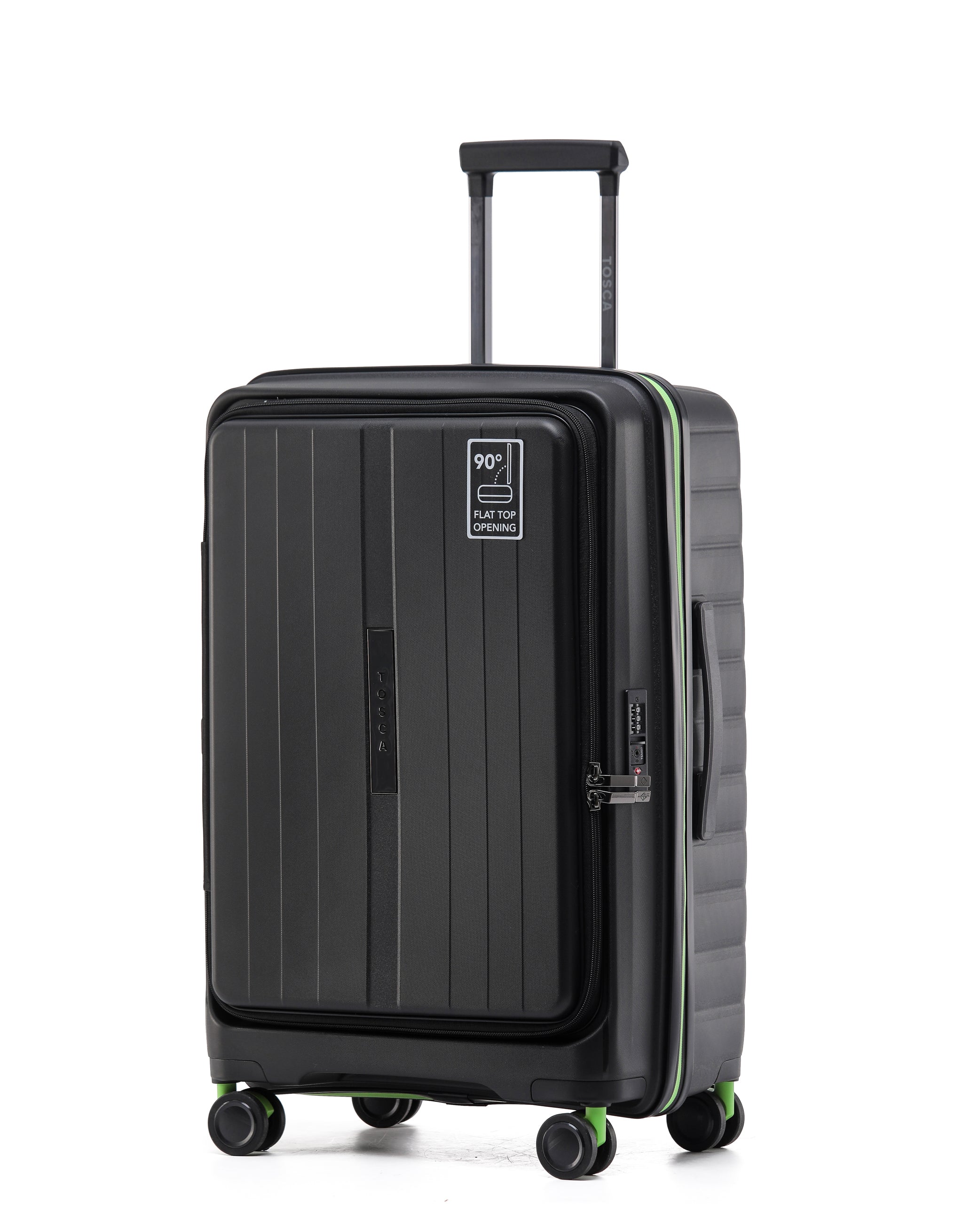 Cruiser 67cm Medium Front Opening Hard Suitcase - Black