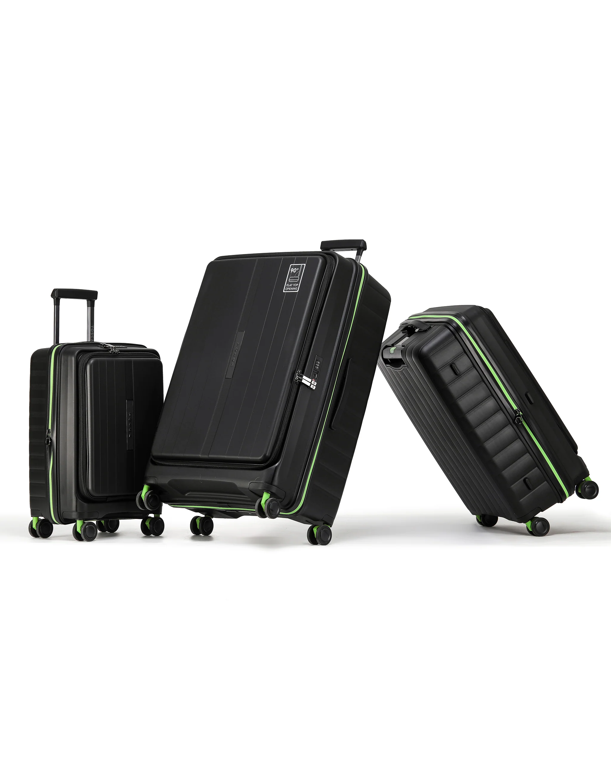 Cruiser Front Opening Hard Suitcase 3 Piece Set - Black - Image 13