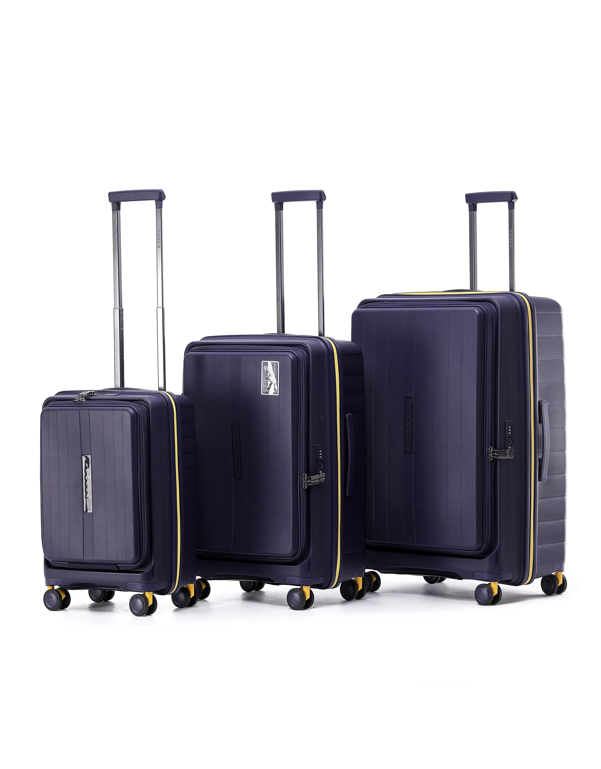 Cruiser Front Opening Hard Suitcase 3 Piece Set - Purple