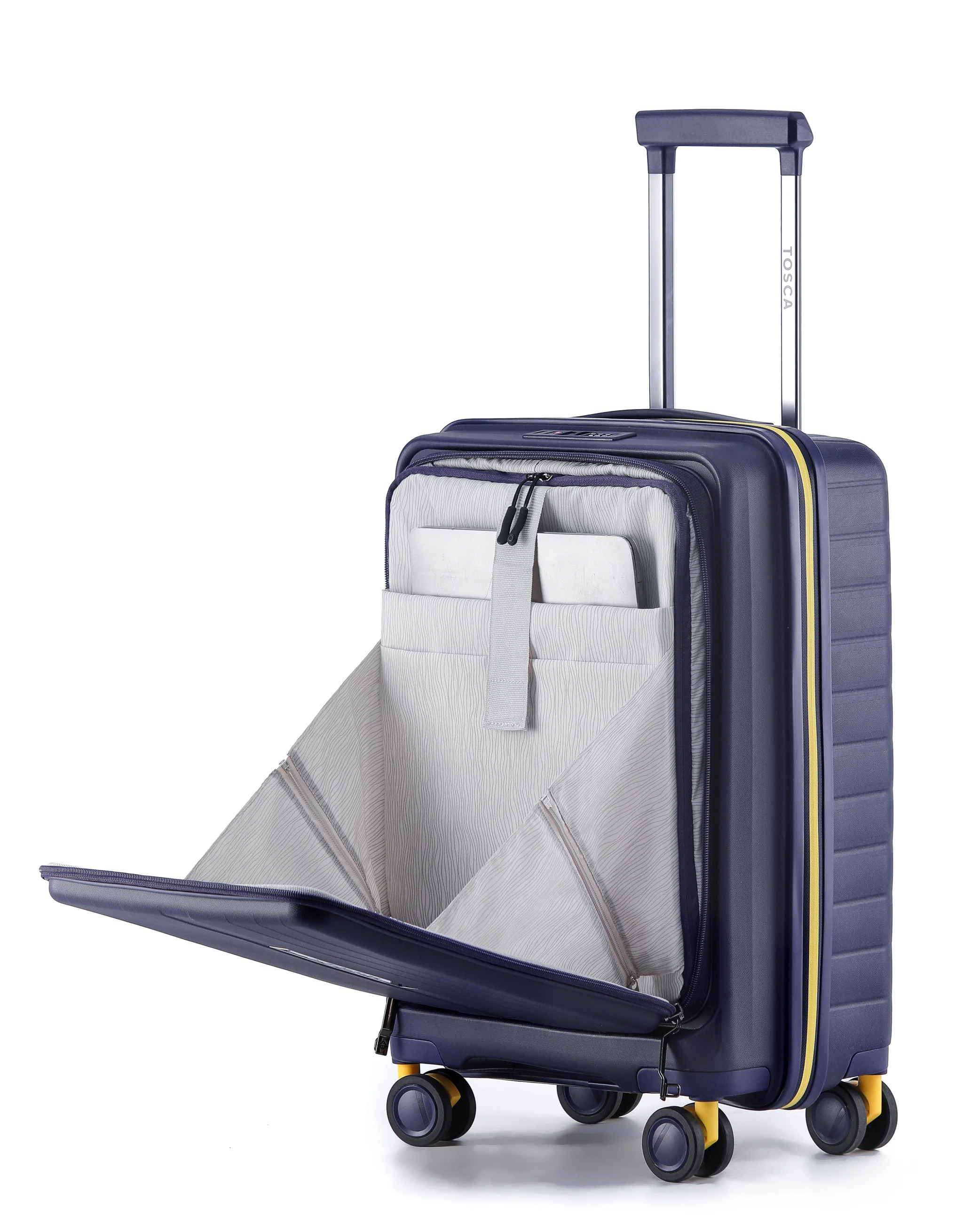 Cruiser 53cm Small Front Opening Hard Suitcase Carry On - Purple - Image 3