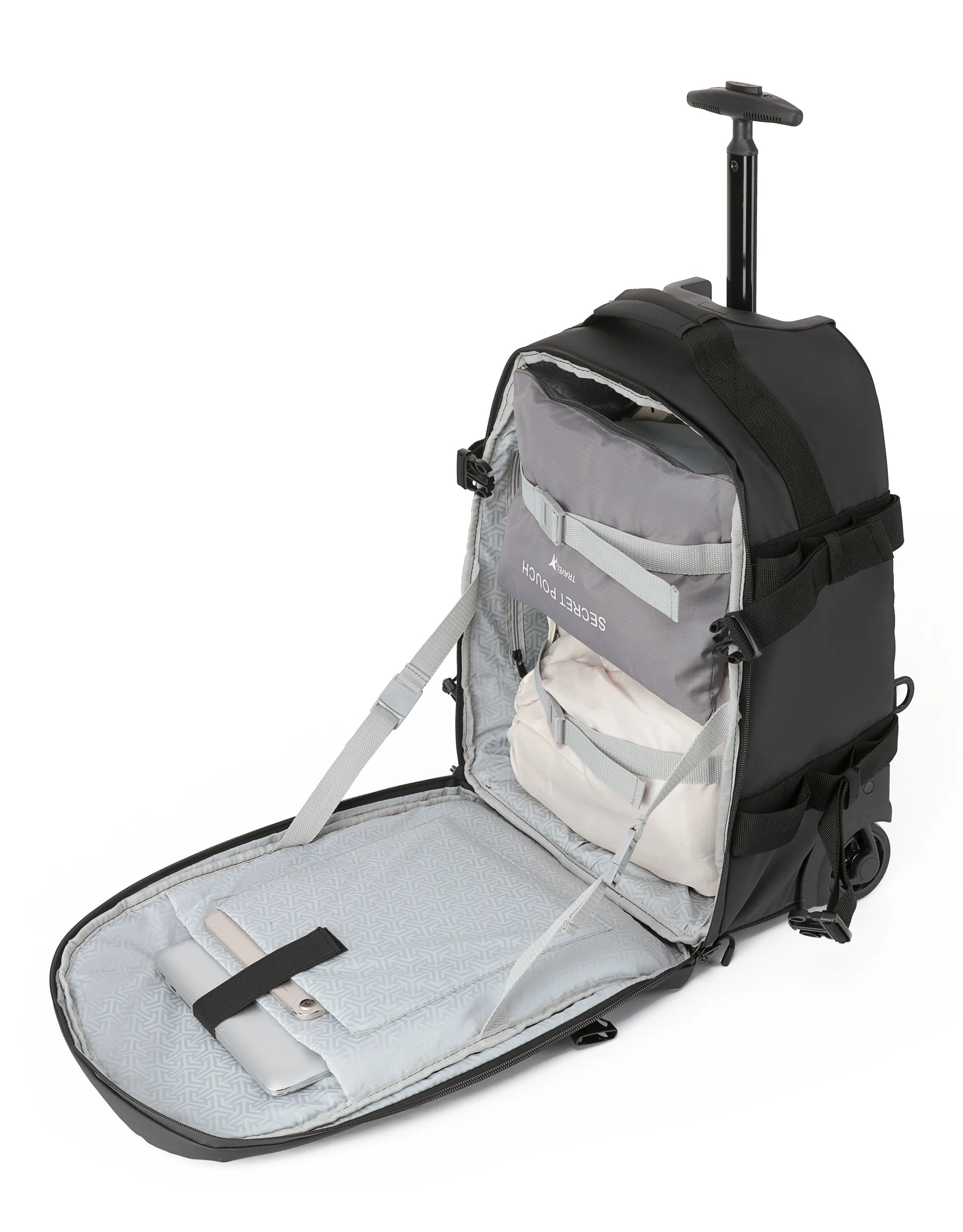 Delta 51cm Deluxe Onboard Trolley Backpack - Black - Image 2