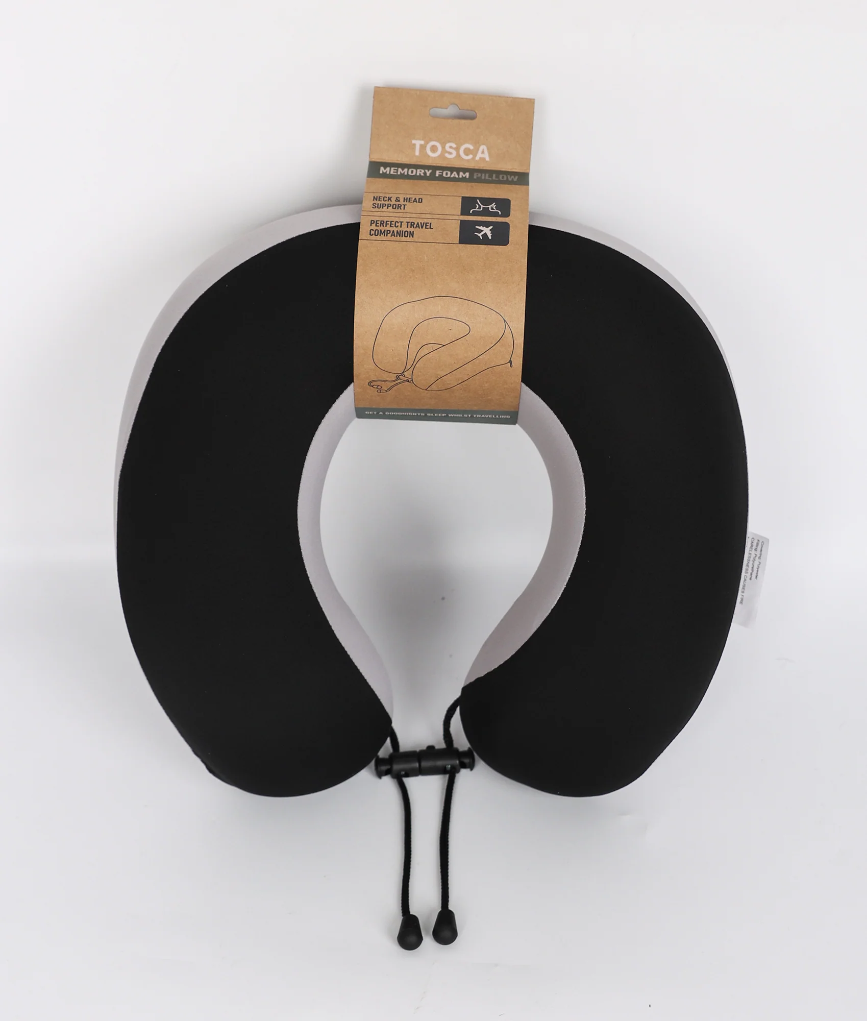 Deluxe Memory Foam Neck Cushion - Black/Grey - Image 2
