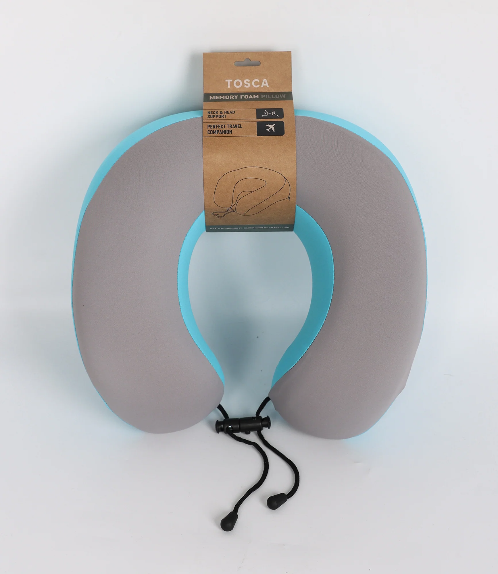 Deluxe Memory Foam Neck Cushion - Teal/Grey - Image 2