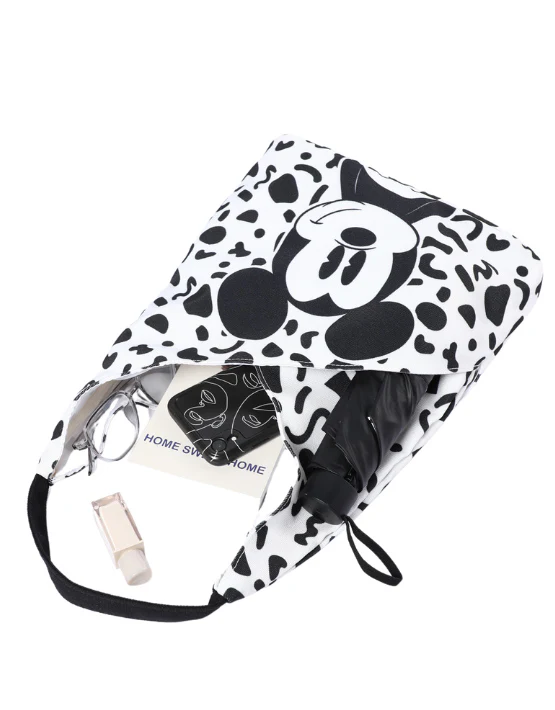 Disney Mickey Mouse Canvas Shopper - Black/White - Image 4