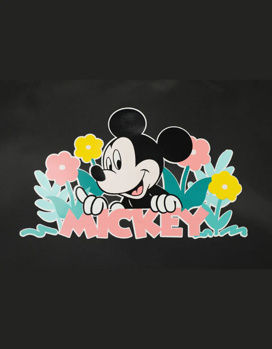 Disney Mickey Mouse Large Tote Bag - Black/Flowers - Image 4