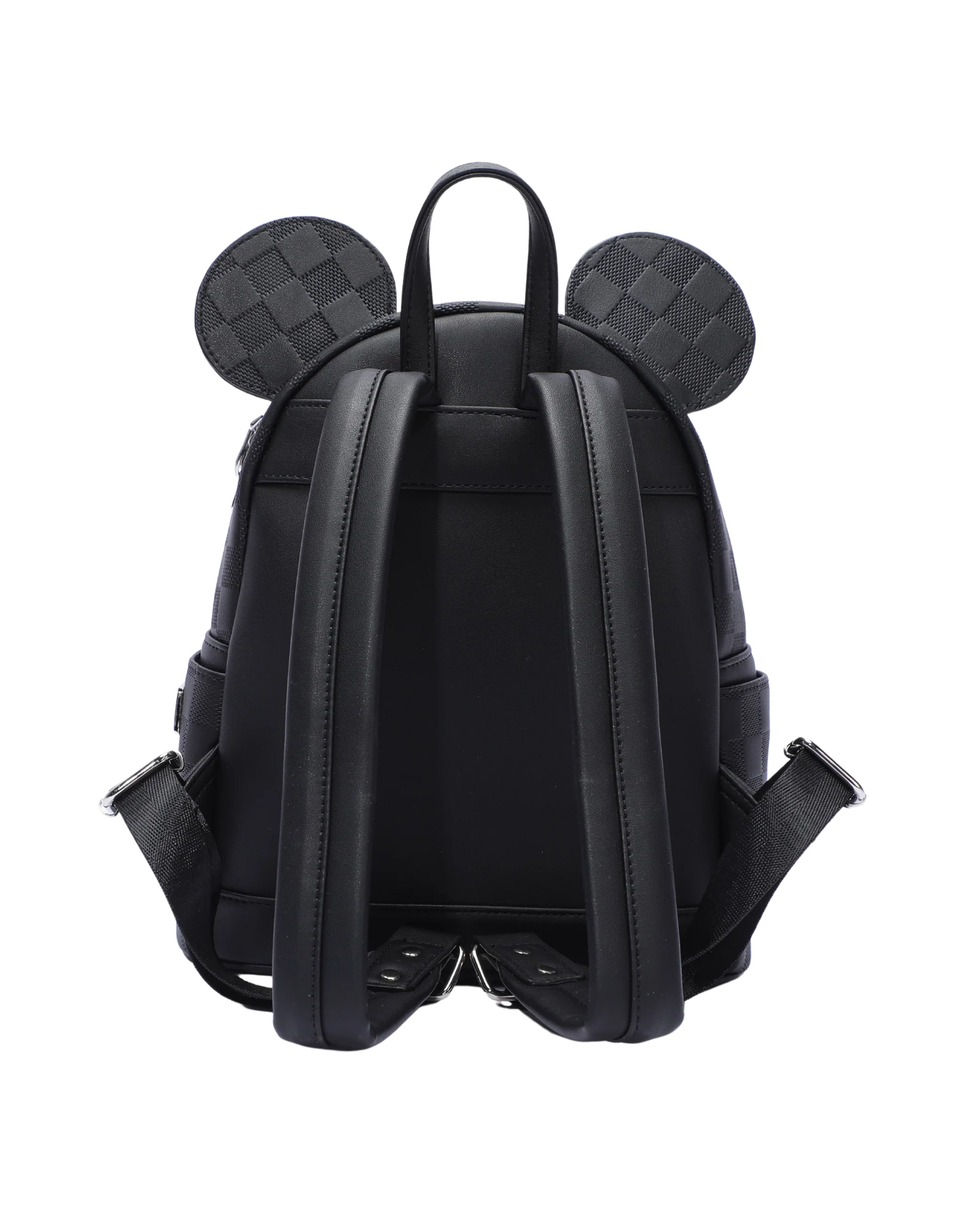 Disney Mickey Mouse Vegan Leather Grided Backpack - Black - Image 3