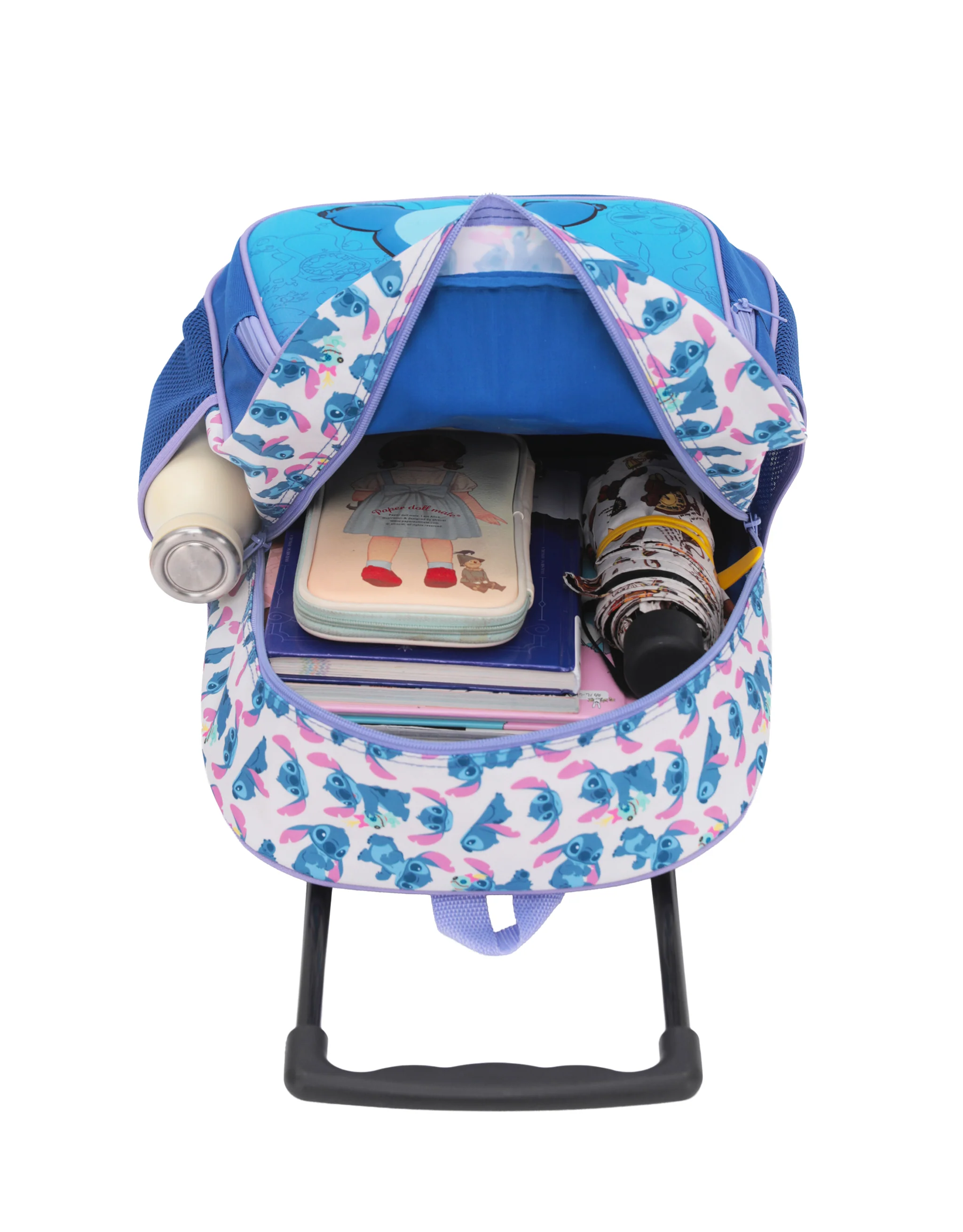 Disney Stitch Carry On Trolley Backpack - Blue - Image 3