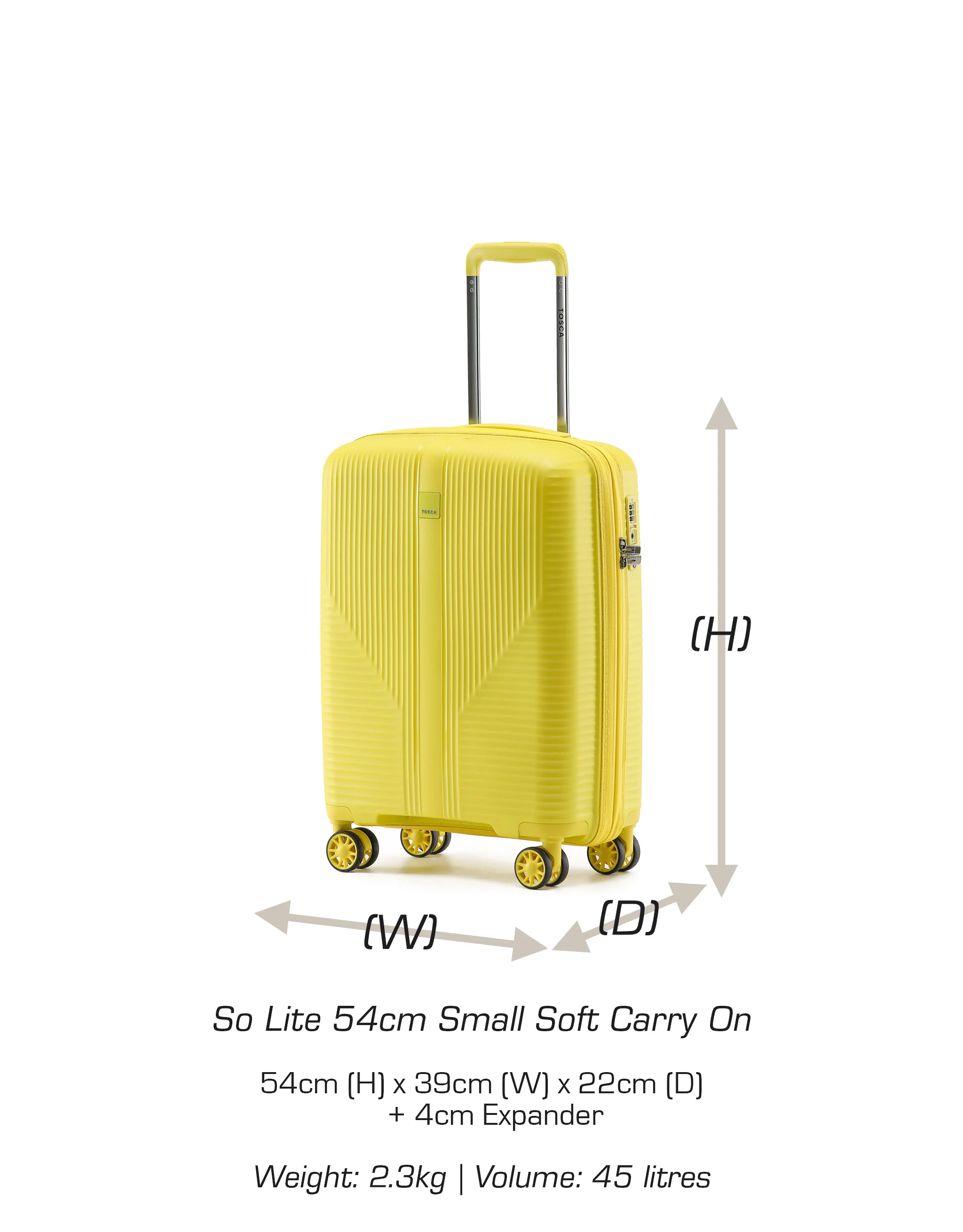 F-Lite 54cm Small Hard Carry On - Yellow - Image 7