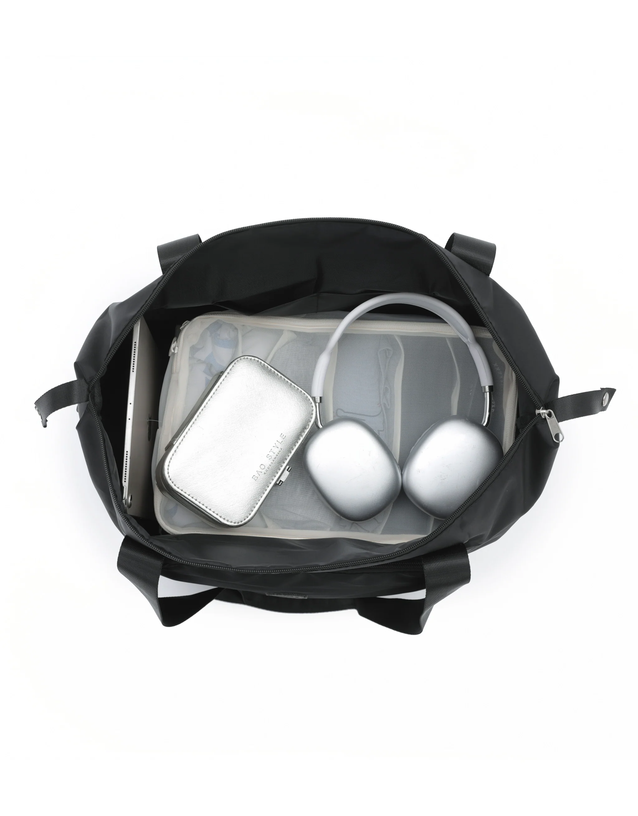 Foldable & Expandable Travel Tote - Black - Image 5
