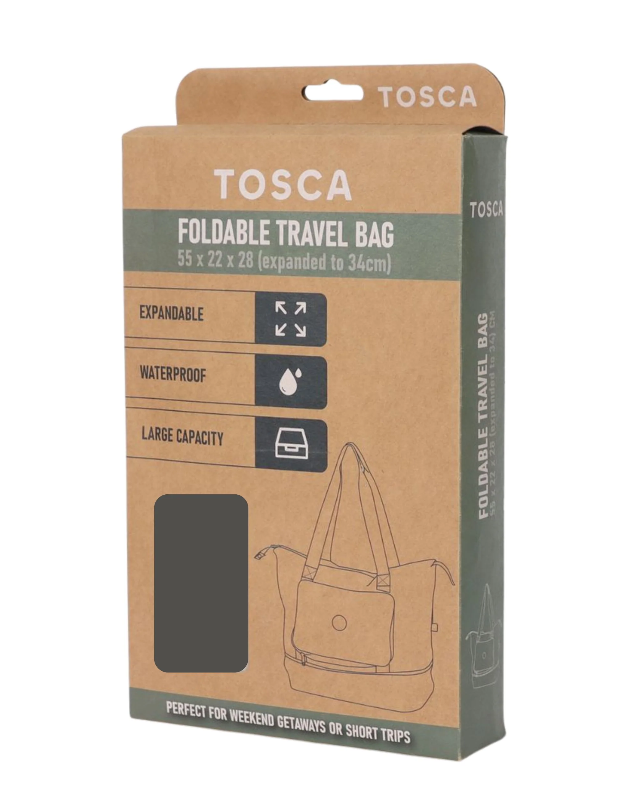 Foldable & Expandable Travel Tote - Black - Image 6
