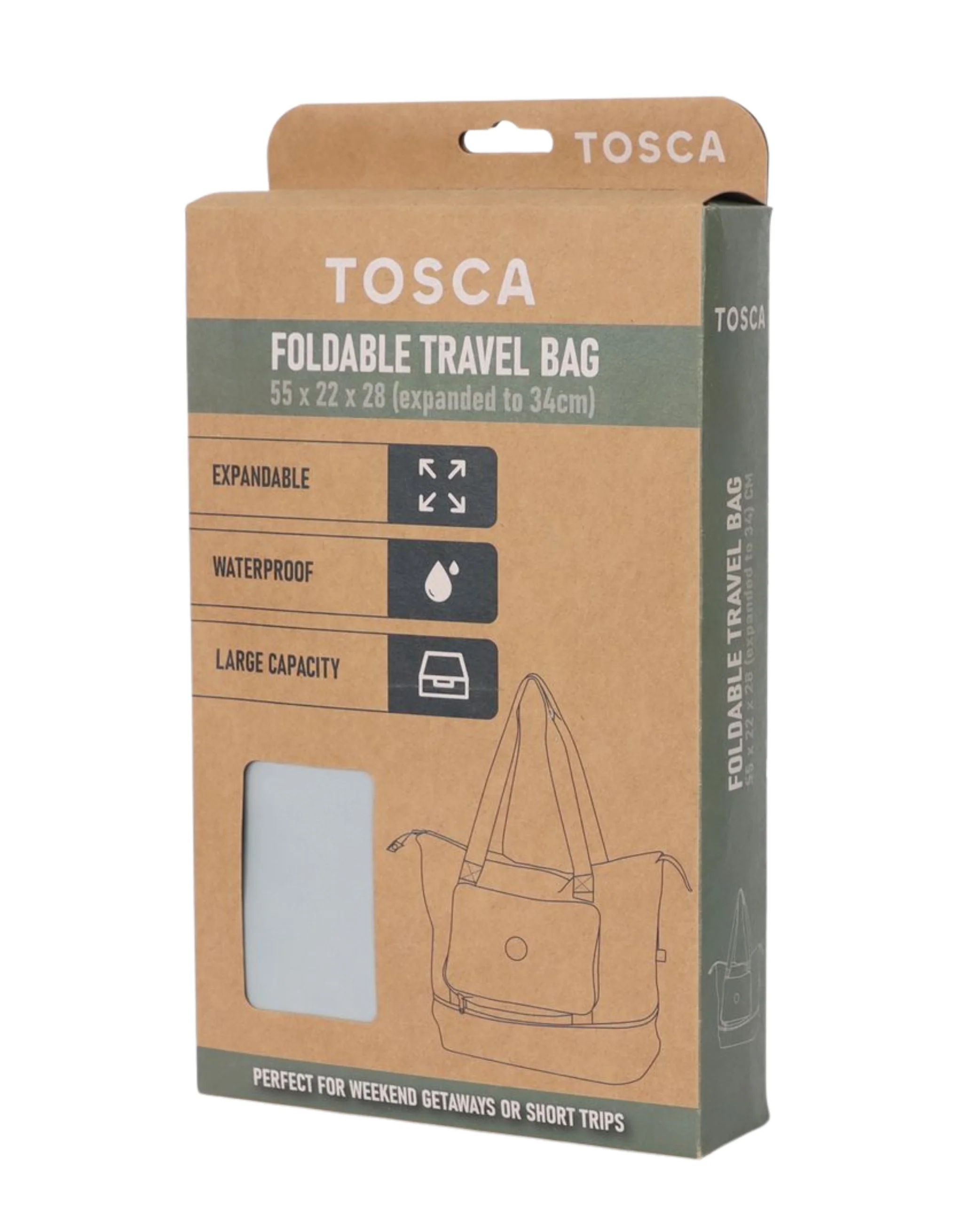 Foldable & Expandable Travel Tote - Grey/Pink - Image 6