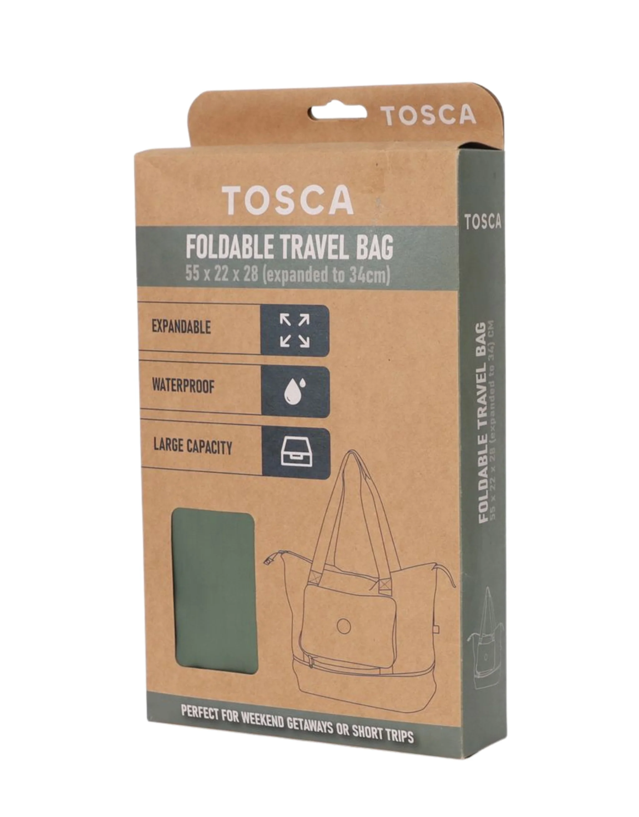 Foldable & Expandable Travel Tote - Khaki - Image 6