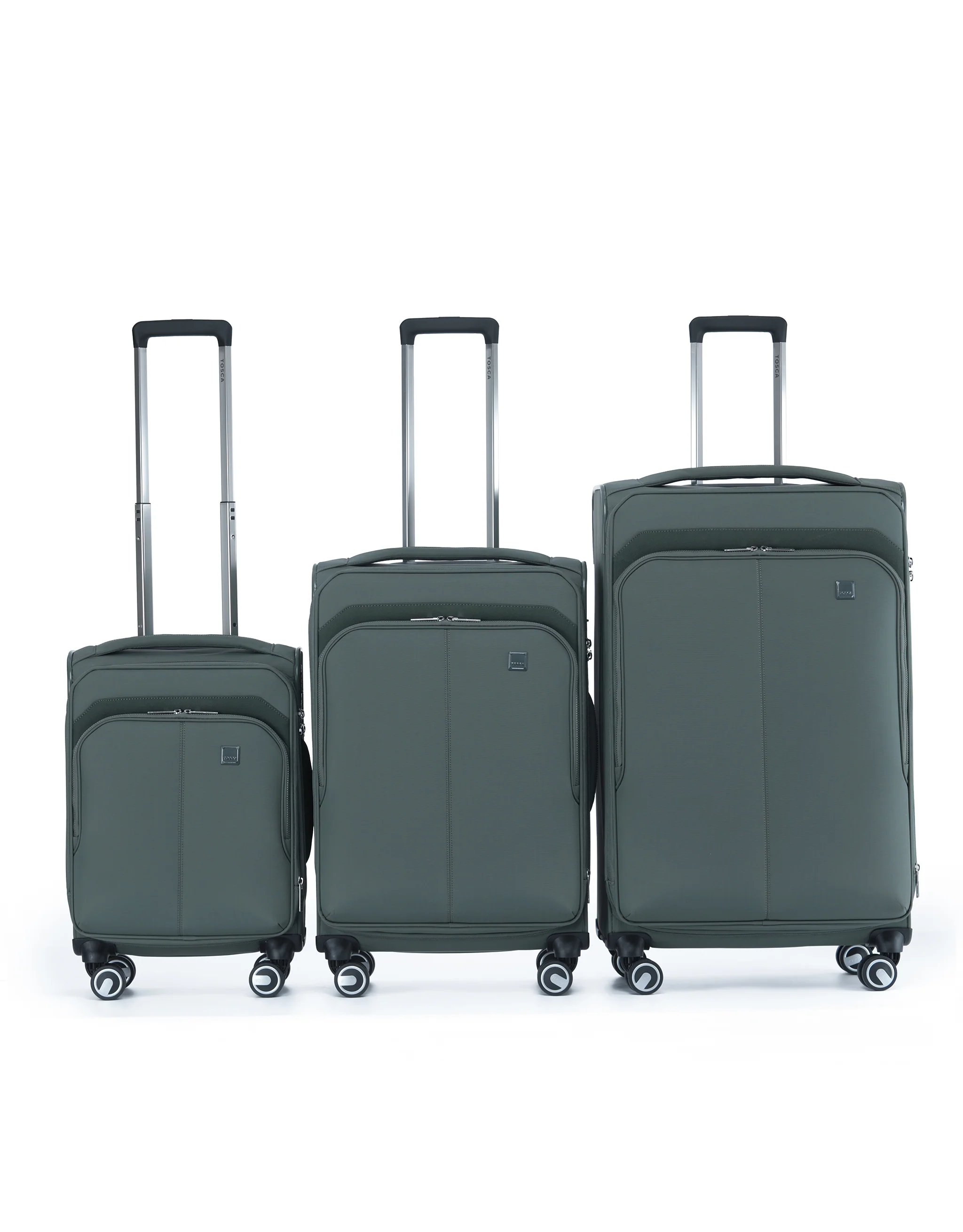 Grange 3 Piece Soft Suitcase Set - Cypress Green - Image 2