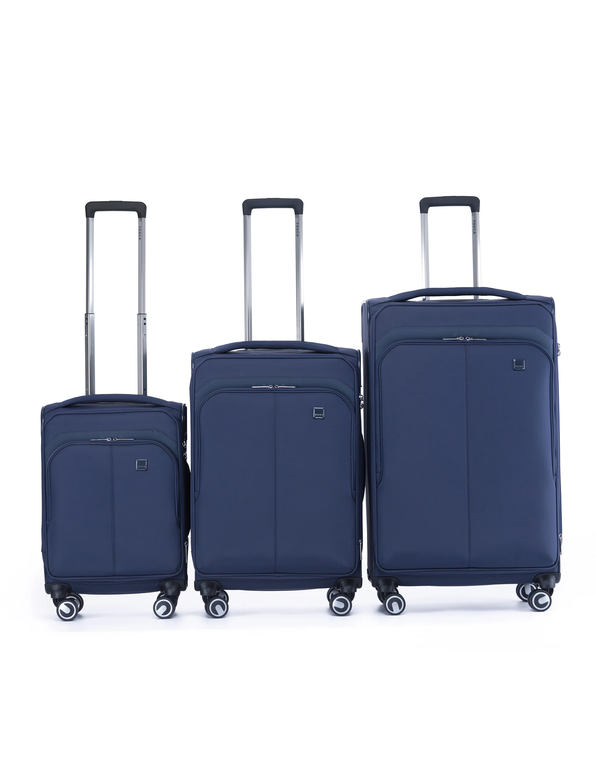 Grange 3 Piece Soft Suitcase Set - Indigo Blue - Image 2