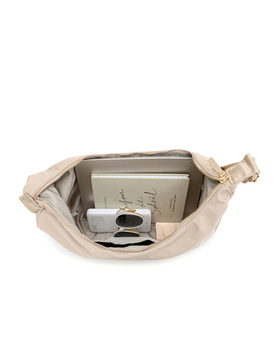 Harlow Hobo Shoulder Bag - Beige - Image 3