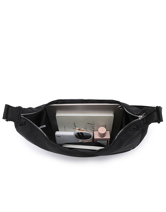 Harlow Hobo Shoulder Bag - Black Stitch - Image 3