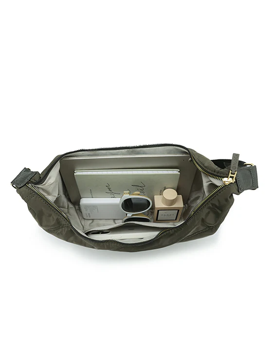 Harlow Hobo Shoulder Bag - Khaki Stitch - Image 3