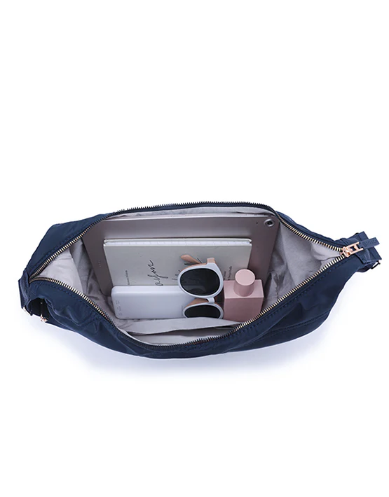 Harlow Hobo Shoulder Bag - Navy Stitch - Image 3