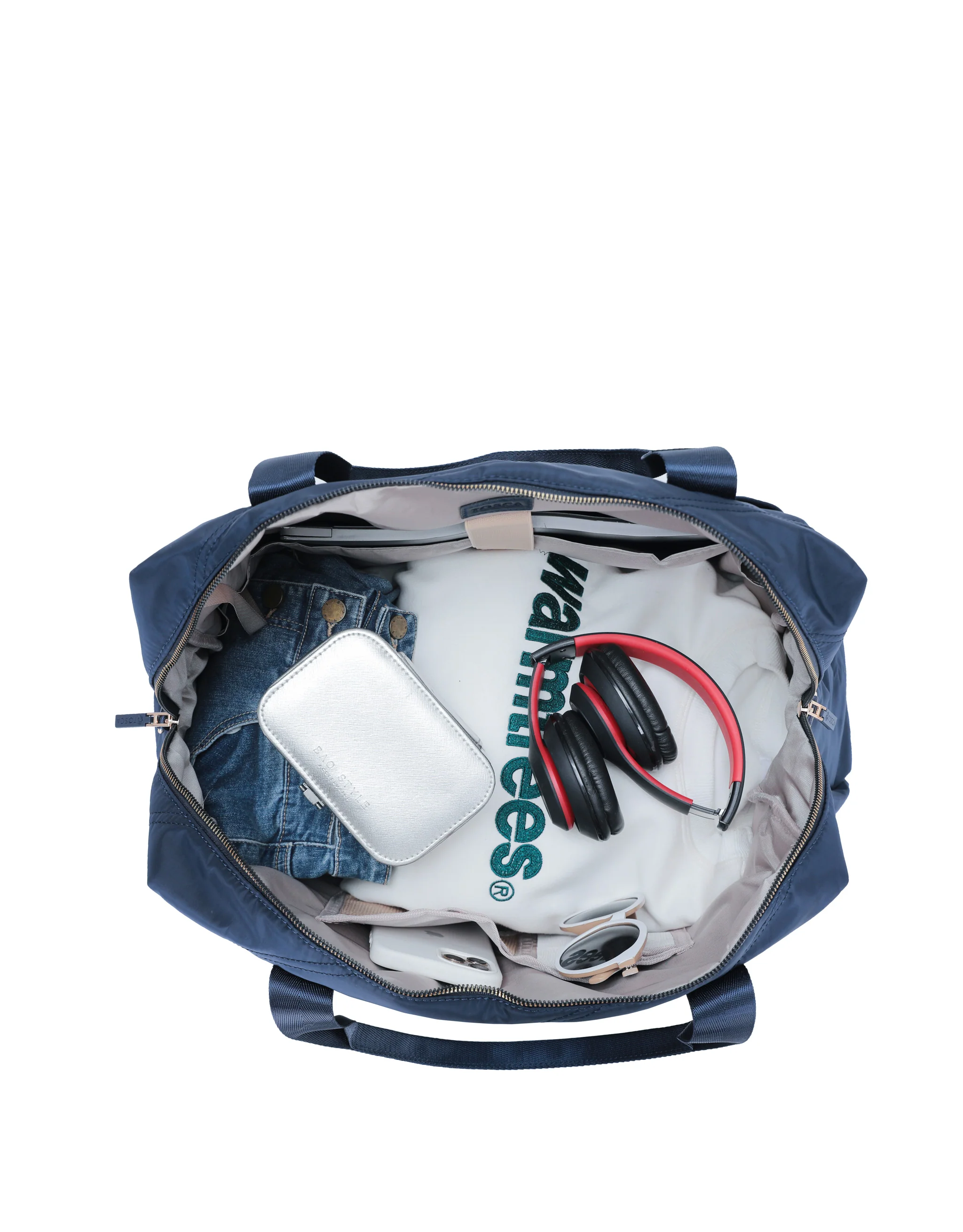 Harlow Tote Bag - Navy Stitch - Image 3