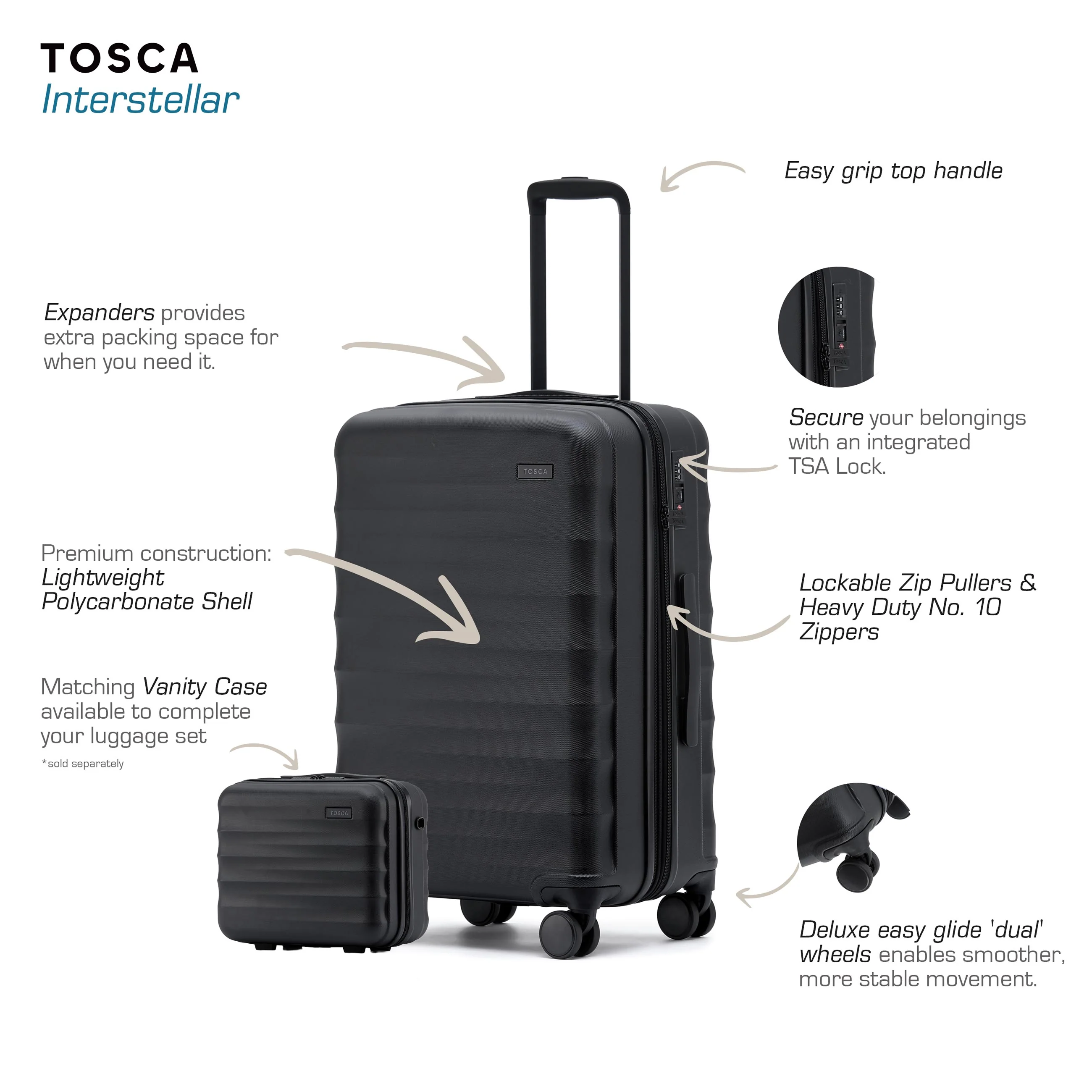 Interstellar 2.0 67cm Medium Hard Suitcase - Black - Image 4