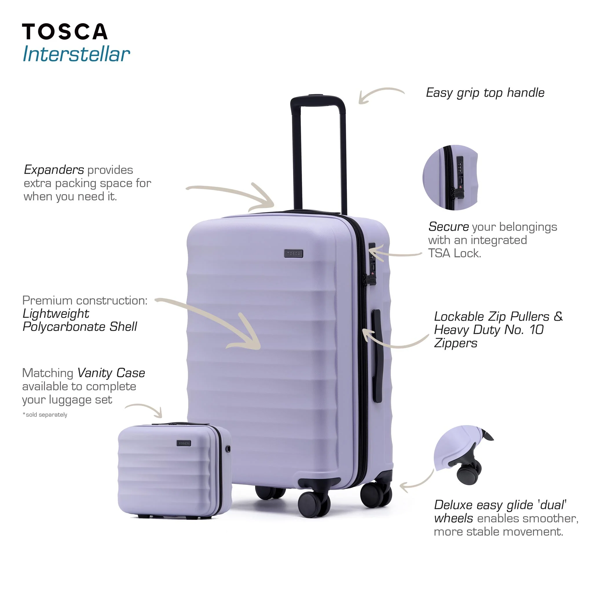 Interstellar 2.0 79cm Large Hard Suitcase - Lavender - Image 3