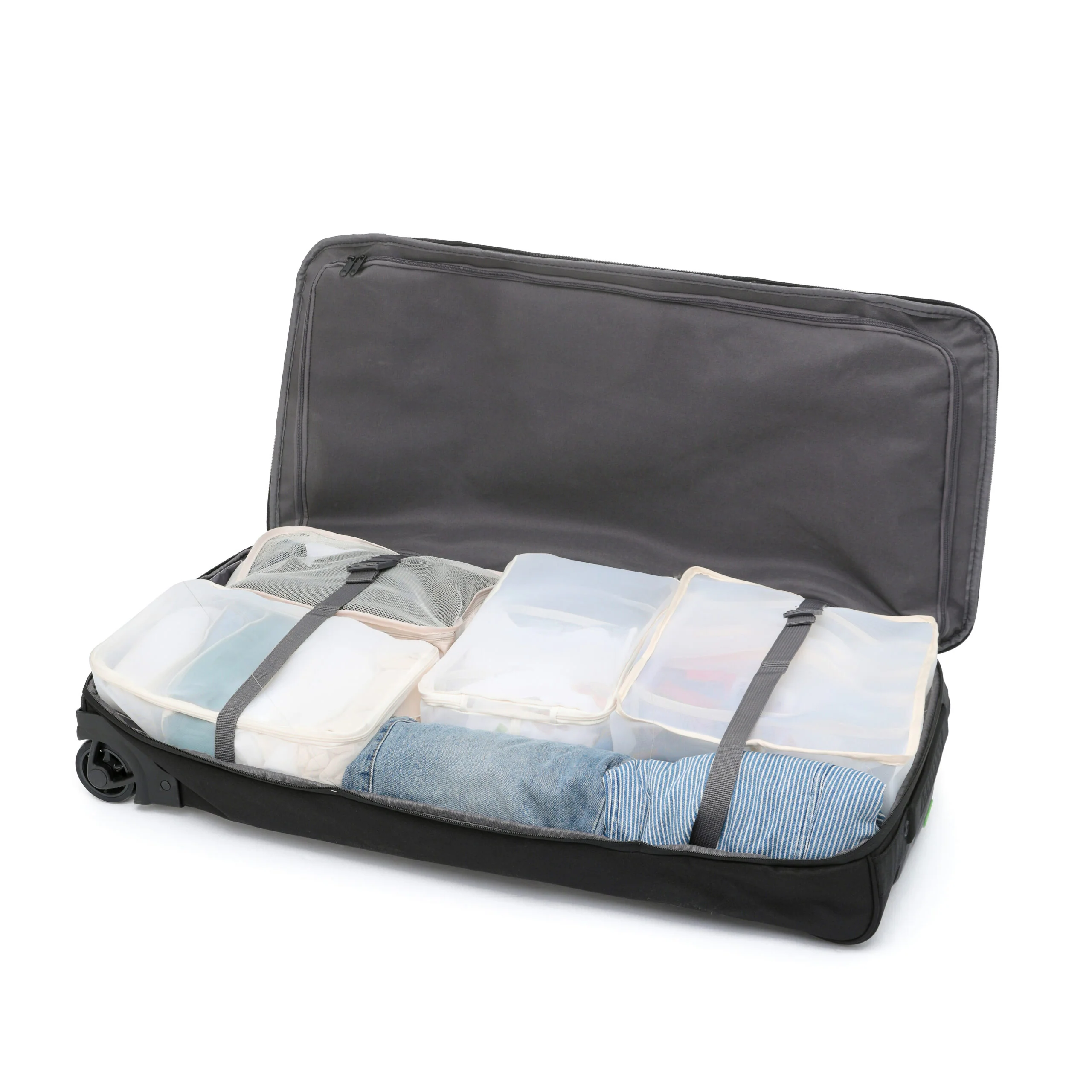 Large 85cm Split Compartment Wheel Bag - Black - Image 4