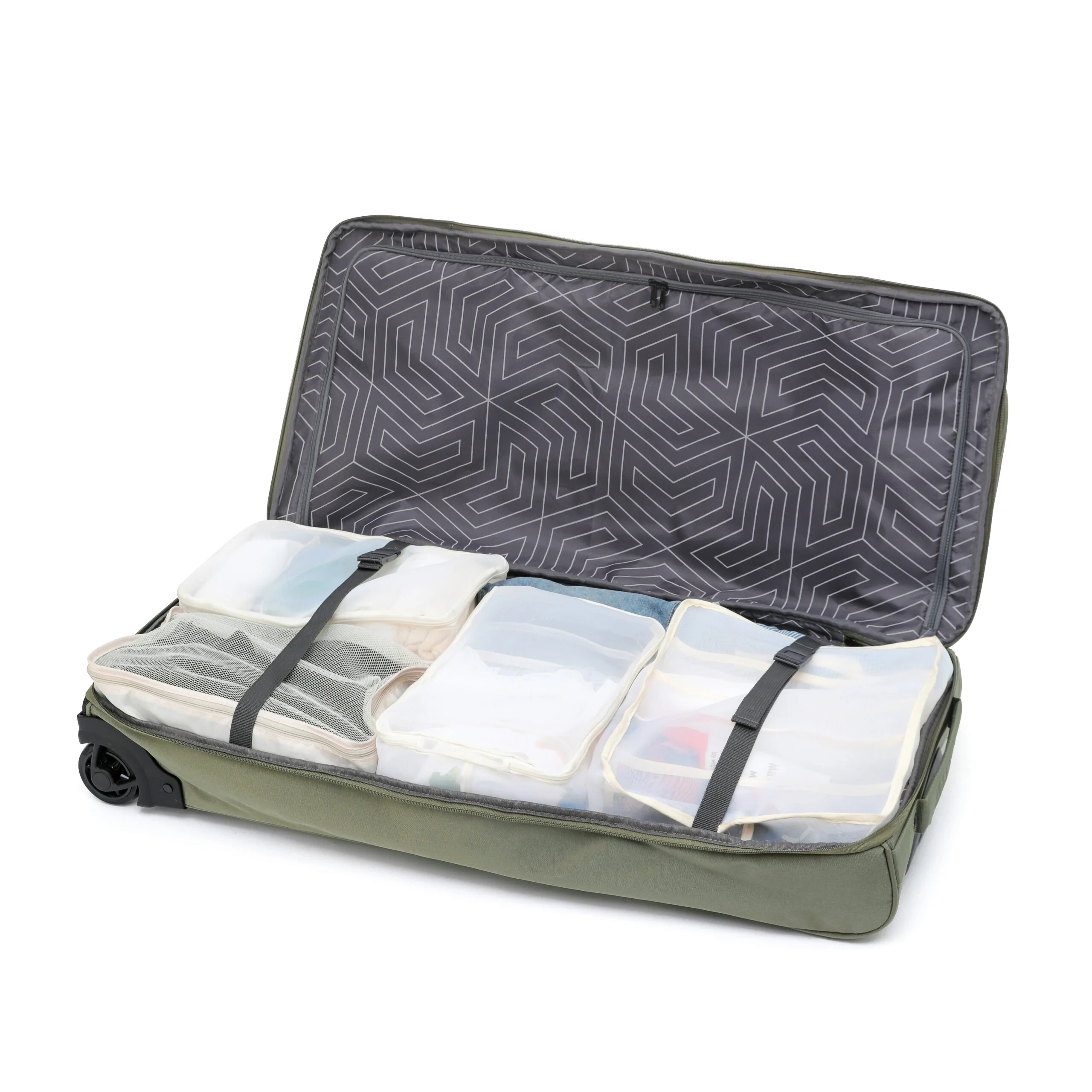 Large 85cm Split Compartment Wheel Bag - Khaki - Image 5
